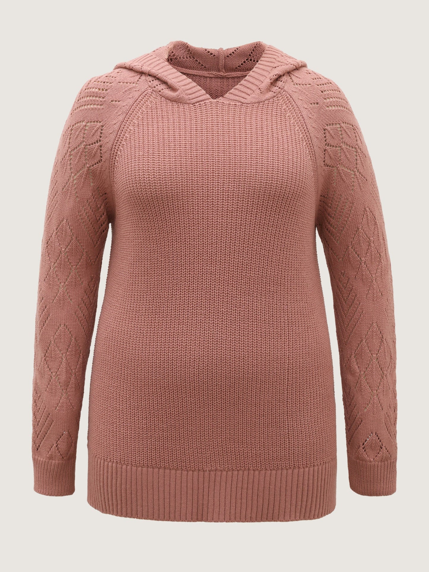 Tissue Textured Hooded Cut-Out Pullover