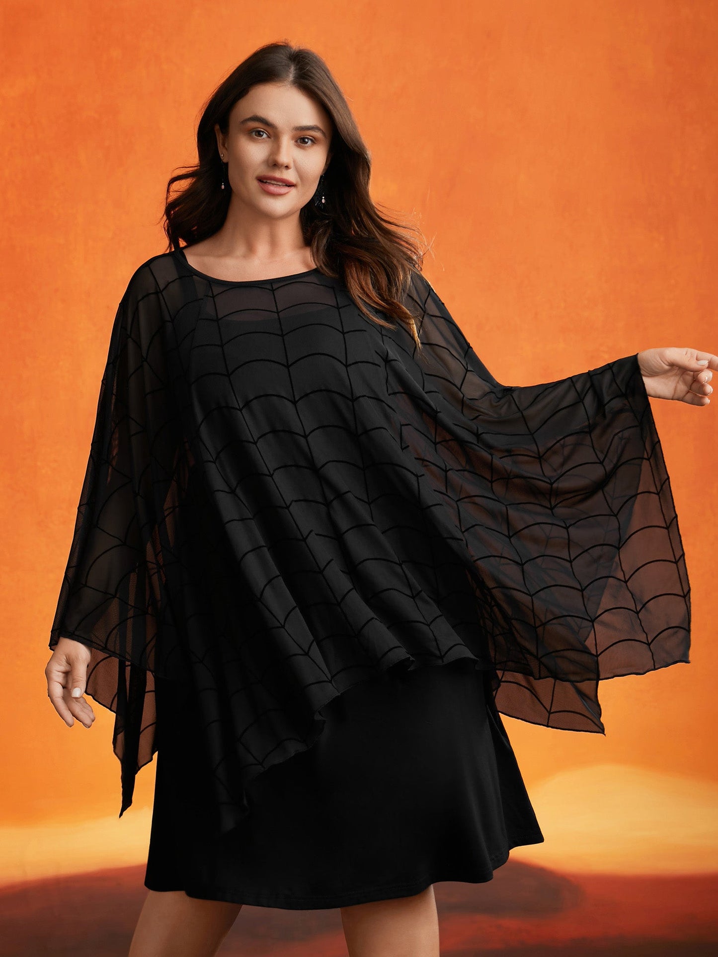 Spider Web Textured Two-Piece Tank Style Dress