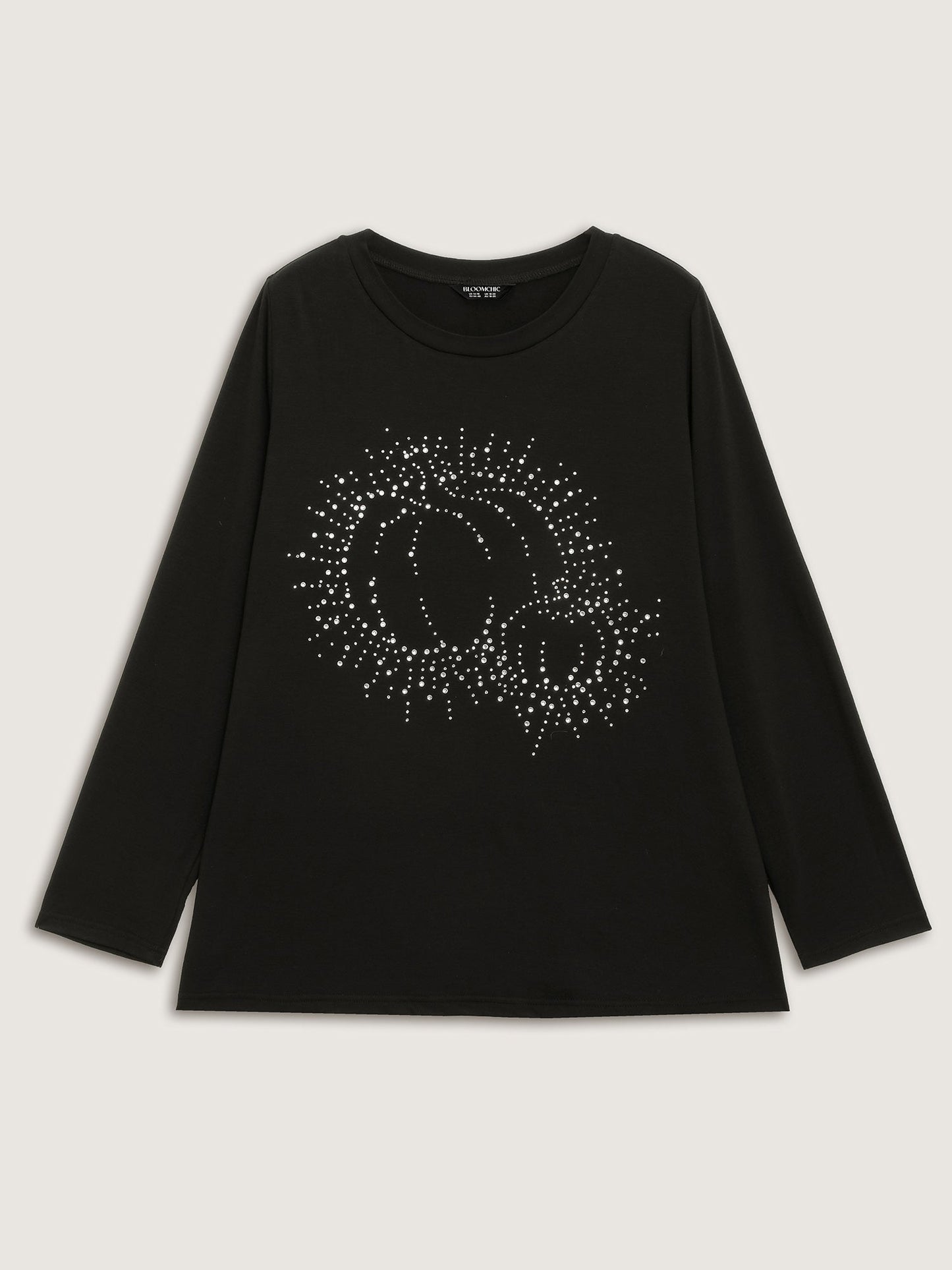 Pumpkin Sequins Crewneck Knit Top