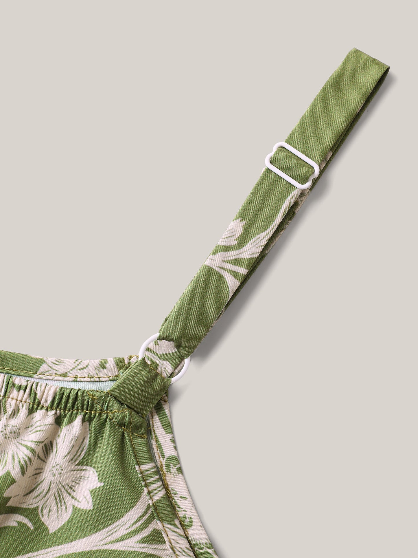Tropical Print Tied Front Pockets Midi Dress