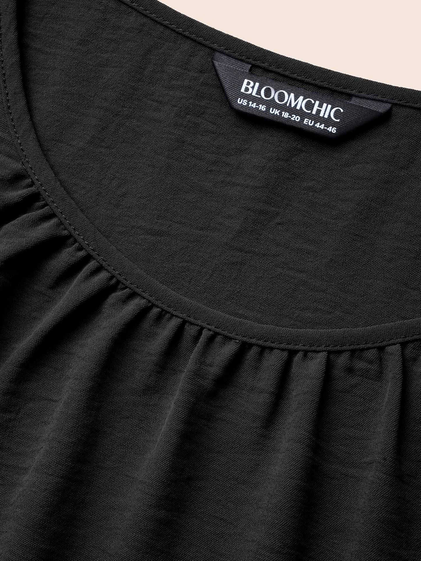 Solid Gathered Flutter Trim Blouse