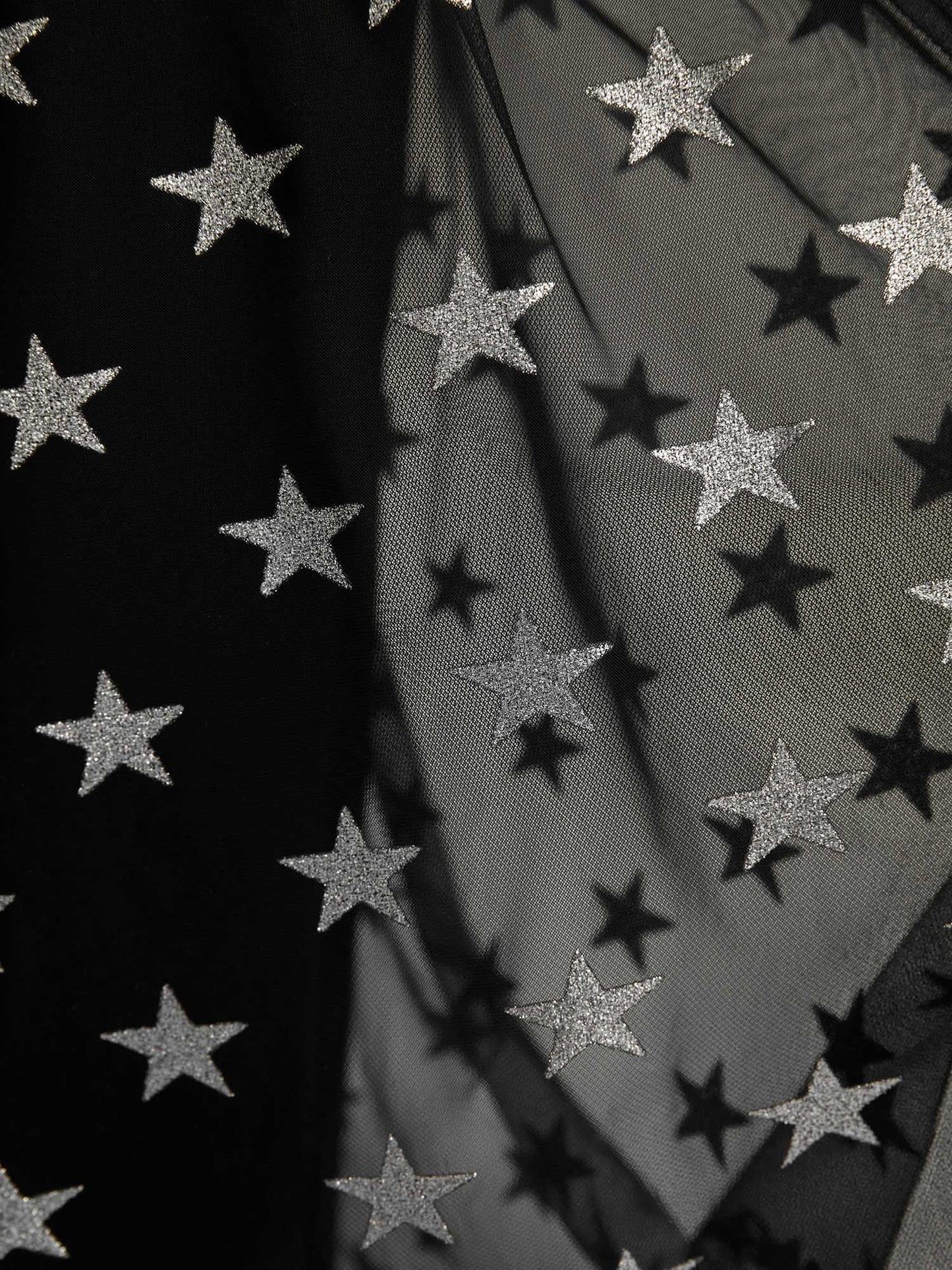 Sequins Star Print V-Neck Midi Dress