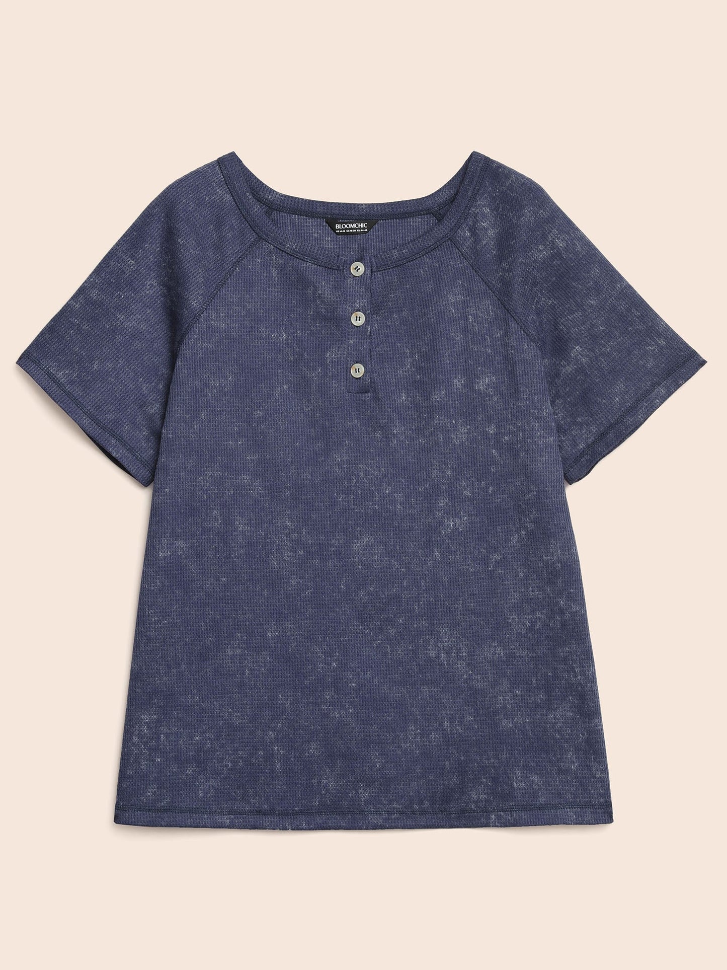 Waffle Weathering Front Placket T-shirt