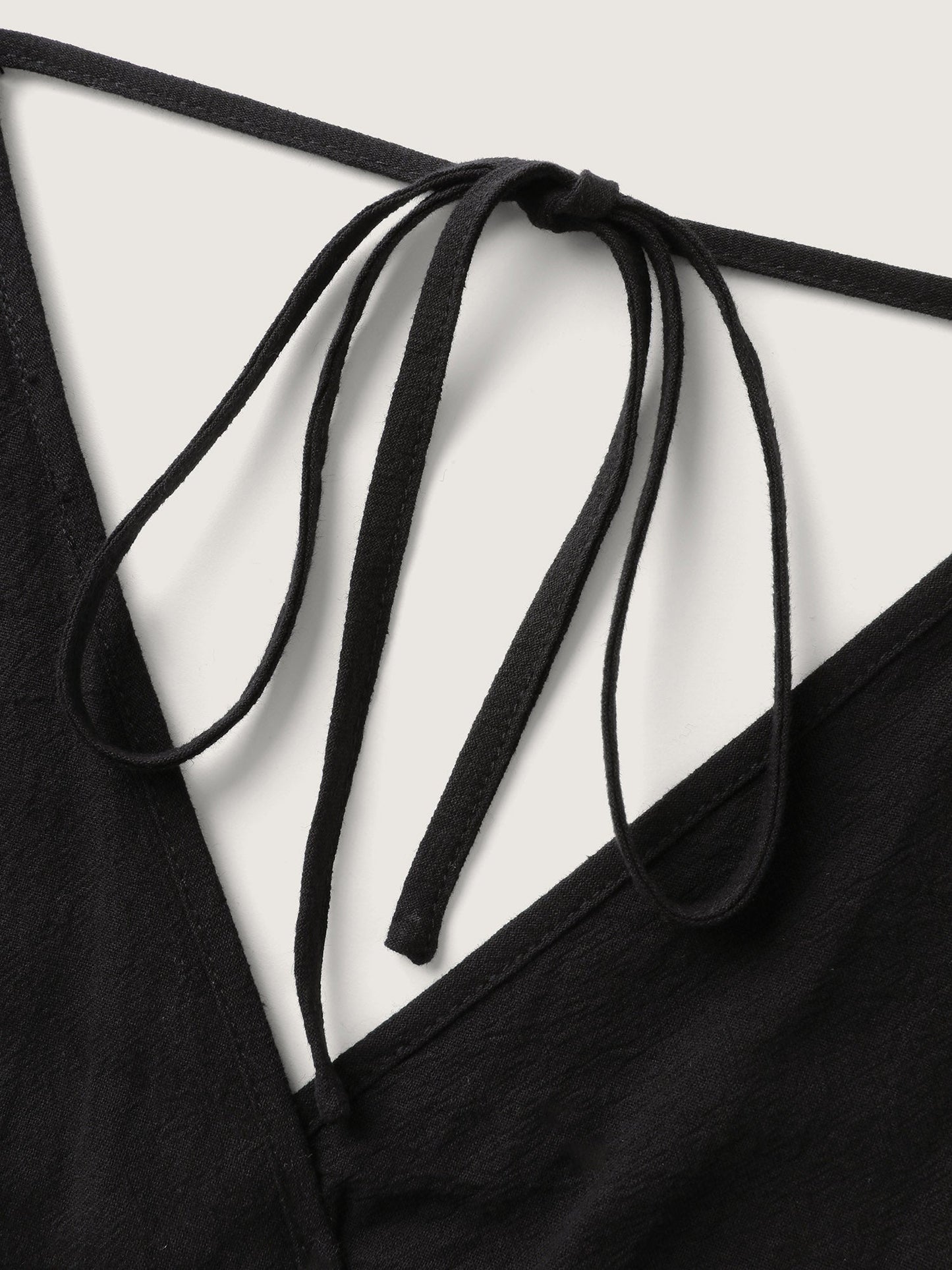 Pure Cotton Ruffled Hem Pockets Jumpsuit