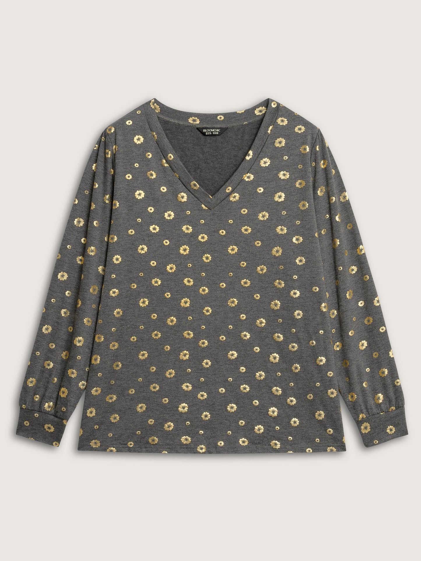 Supersoft Gold Sequin V-Neck T-Shirt