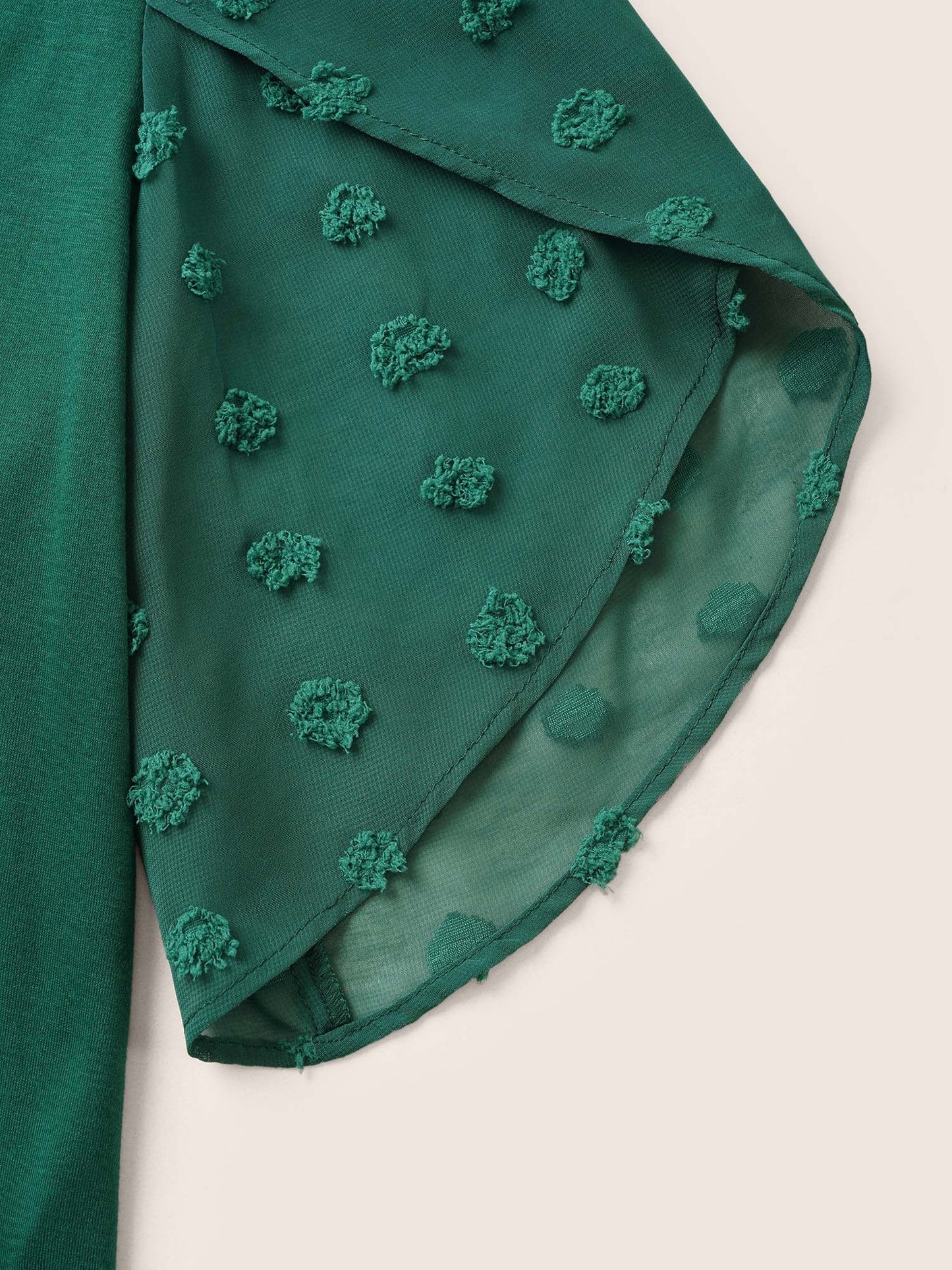Plisse Chiffon Patchwork Petal Sleeve T-shirt