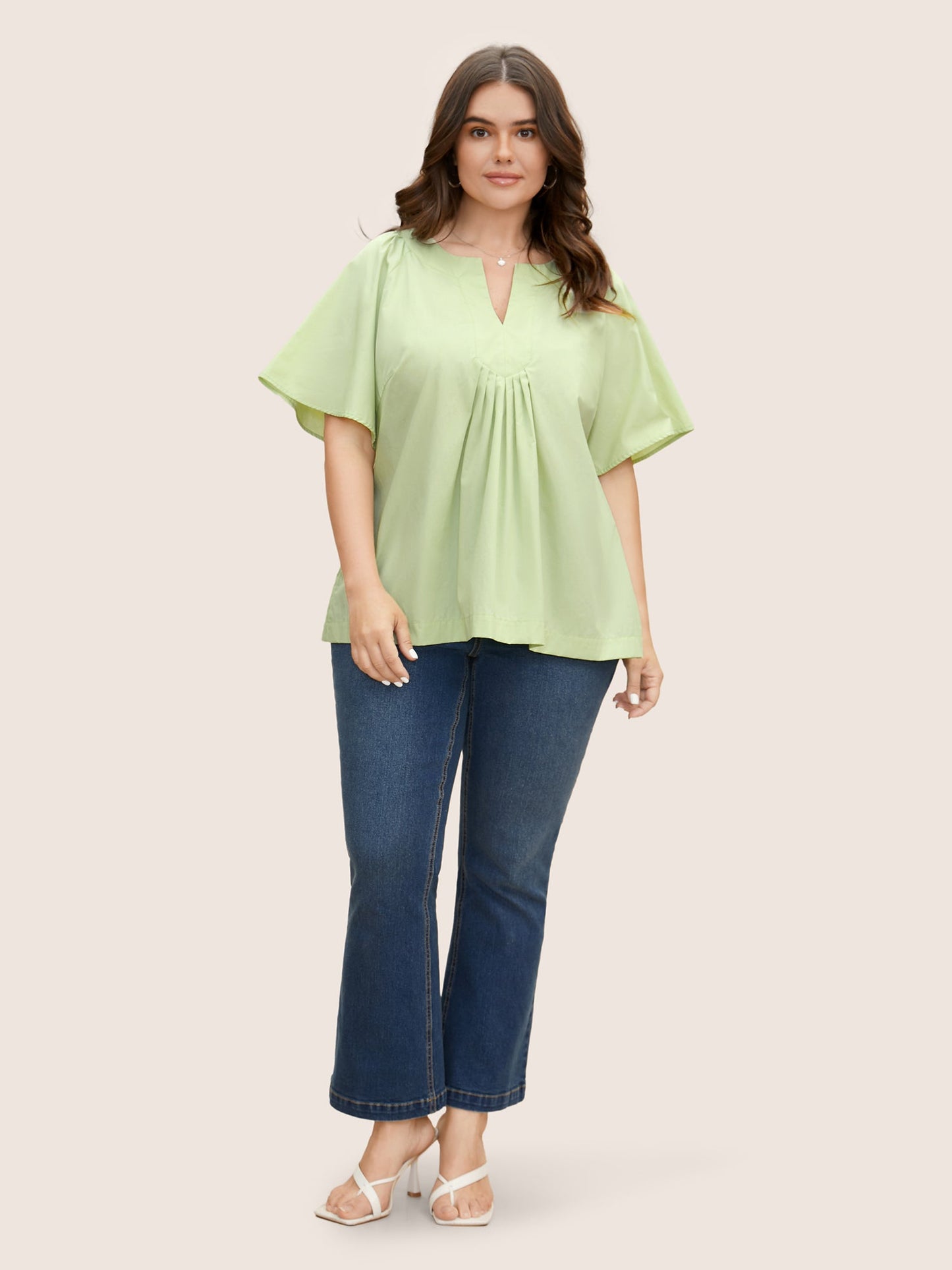 Ruffle Sleeve Ruffle Sleeve Pleated Blouse