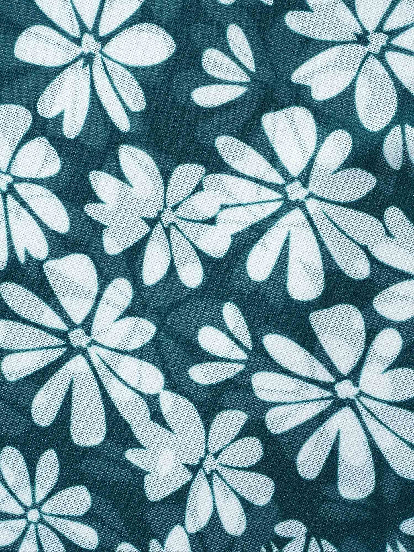 Daisy Print Mesh Waist-Defining Swim Dress