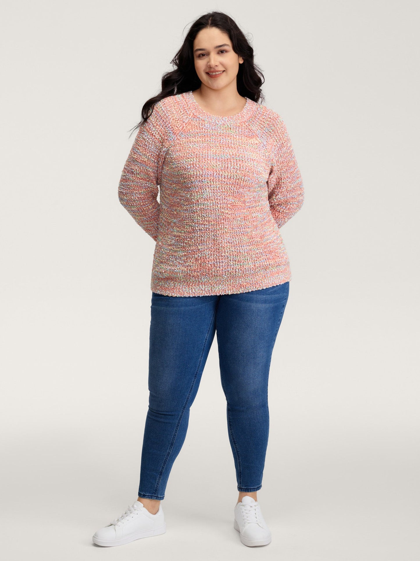Heather Raglan Sleeve Contrast Pullover