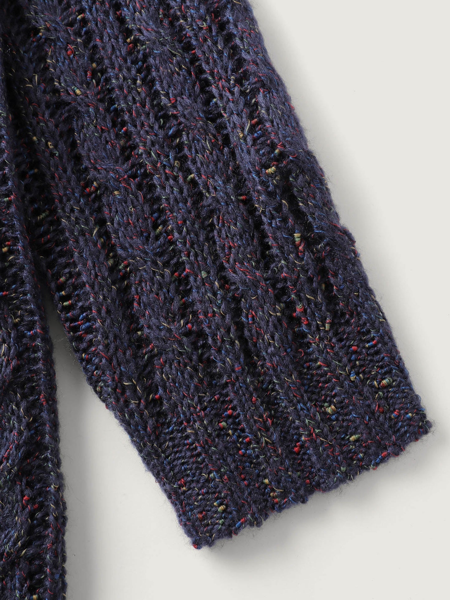 Textured Heather Pockets Open-Front Cardigan