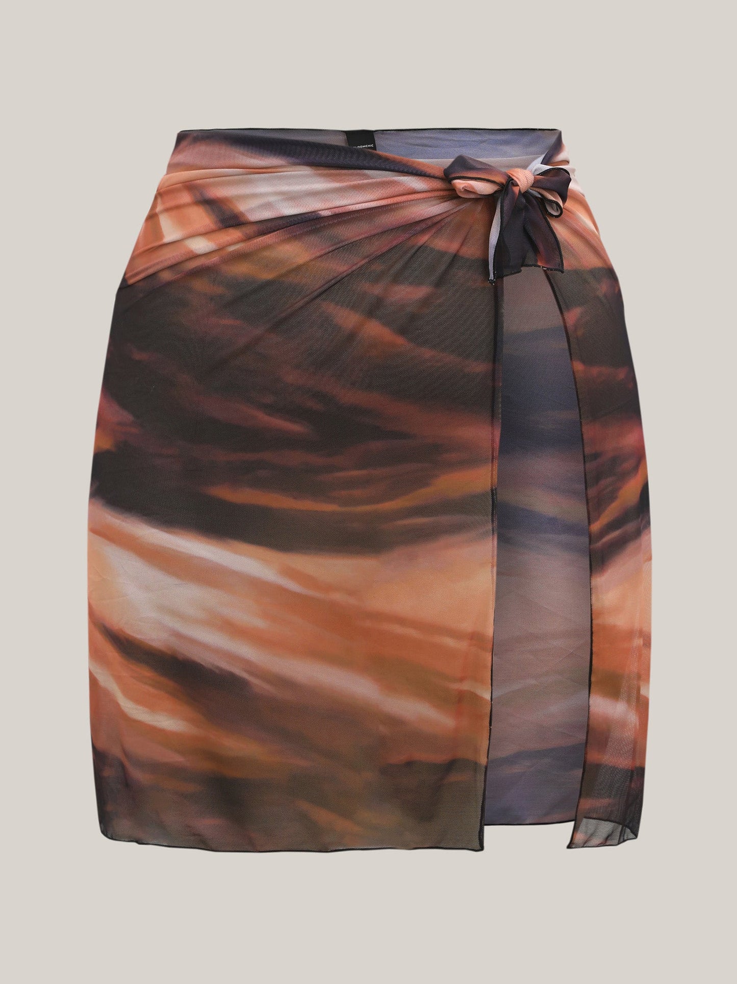 Two-Piece Ombre Gradient Surplice Swimsuit, Sarong