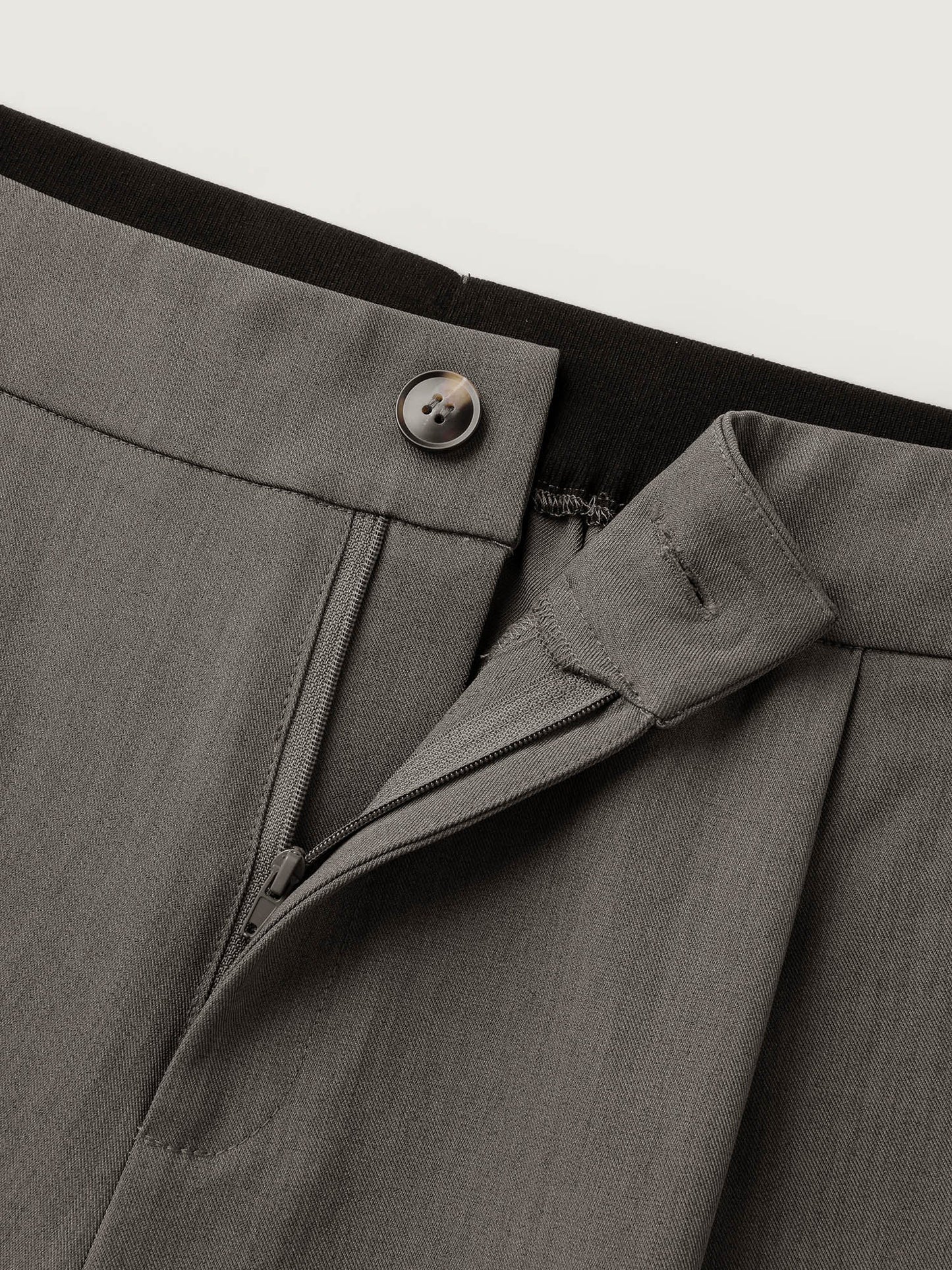 Waist-Cinched Spliced Straight-Leg Pants