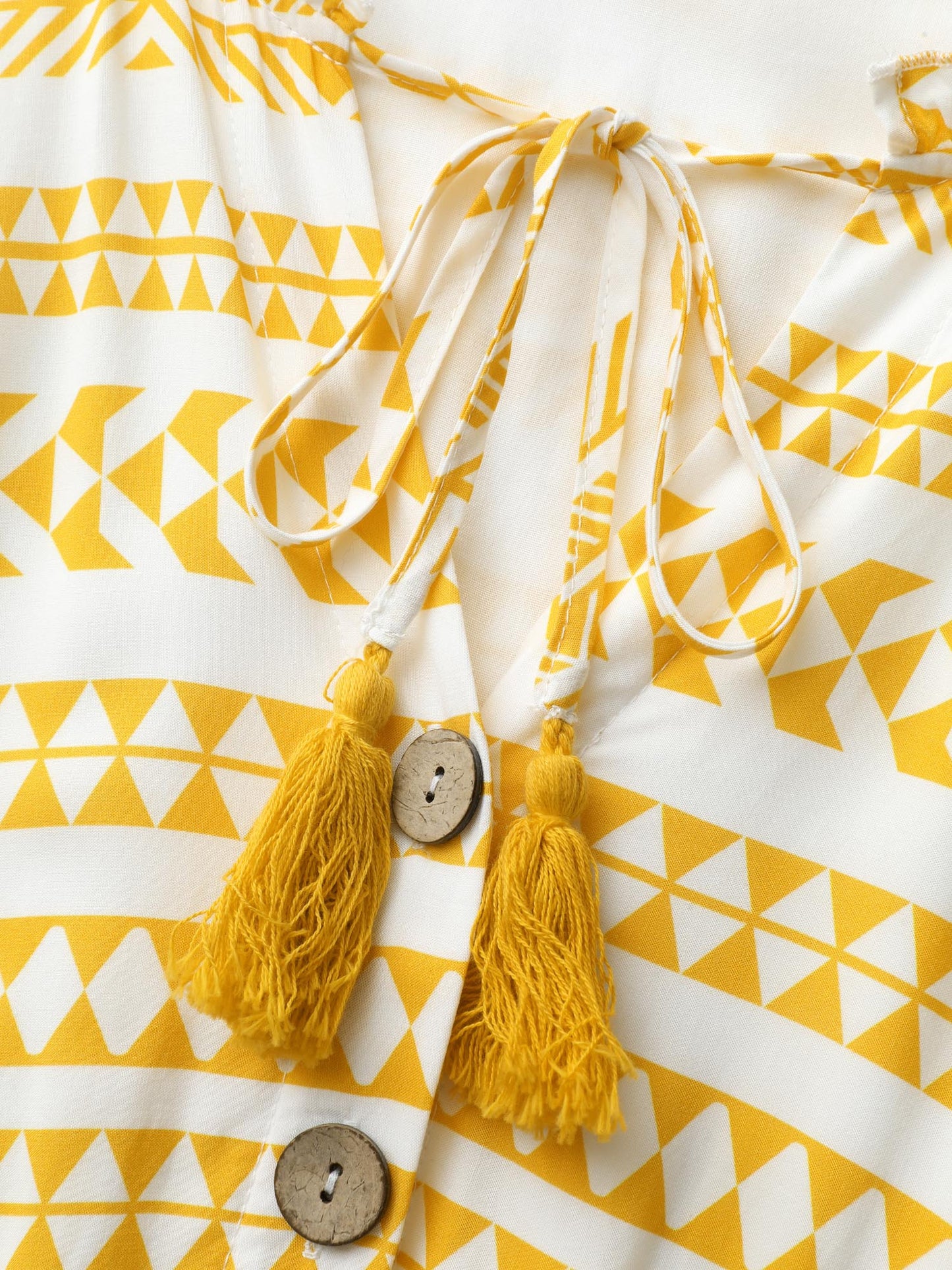Rayon Boho Stripe Button Placket Midi Dress
