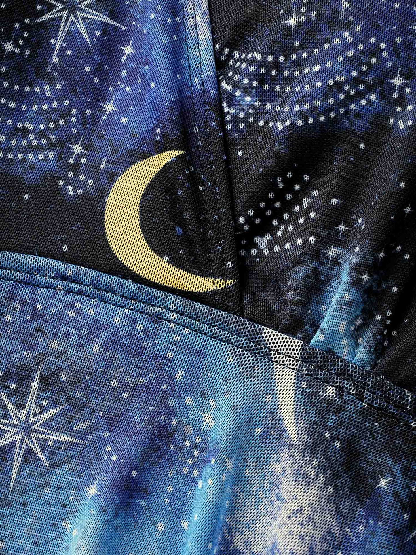 Overlap Collar Star & Moon Mesh Swim Dress