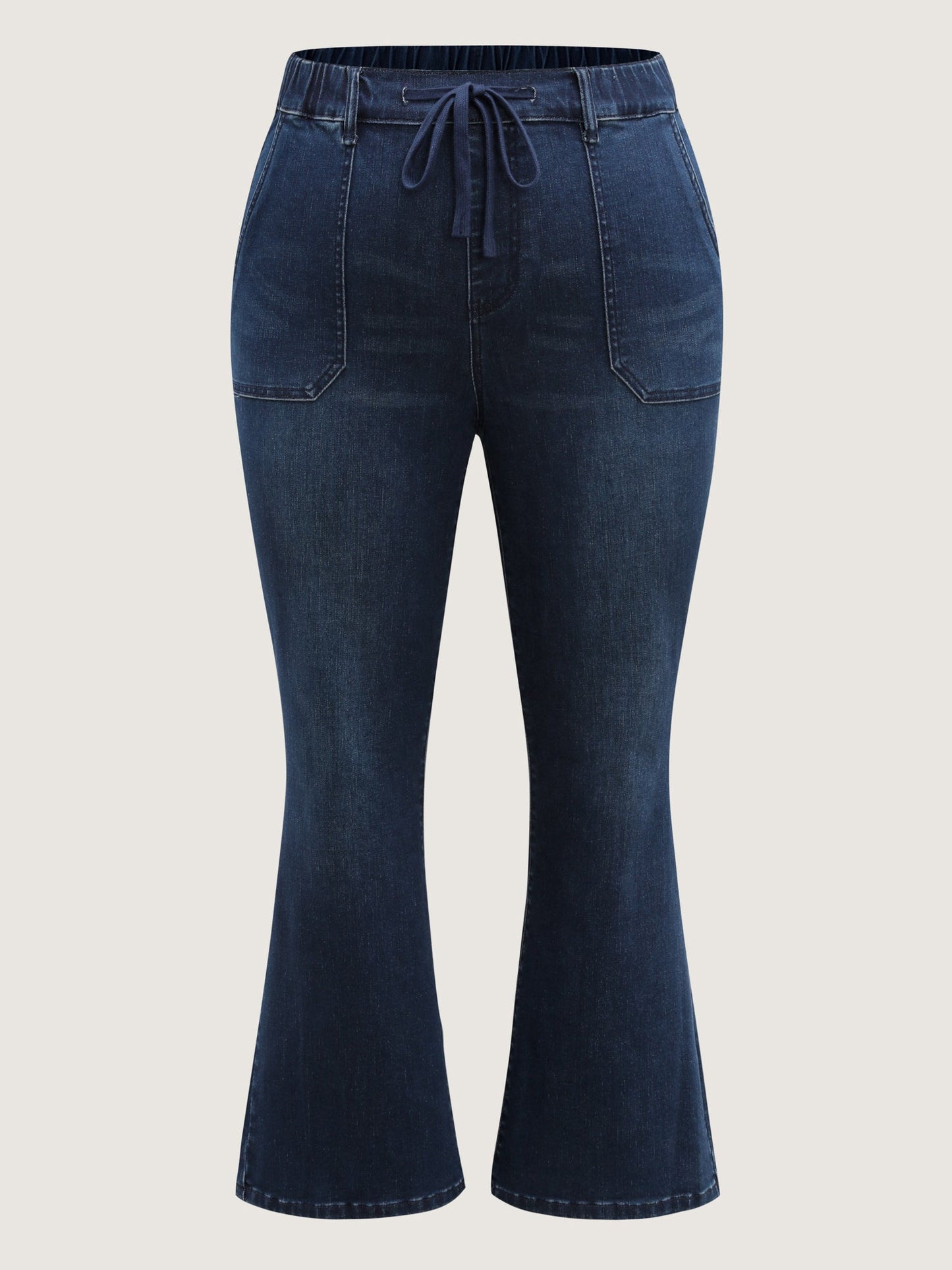 Supersoft Elastic Waist Drawstring Bootcut Jeans