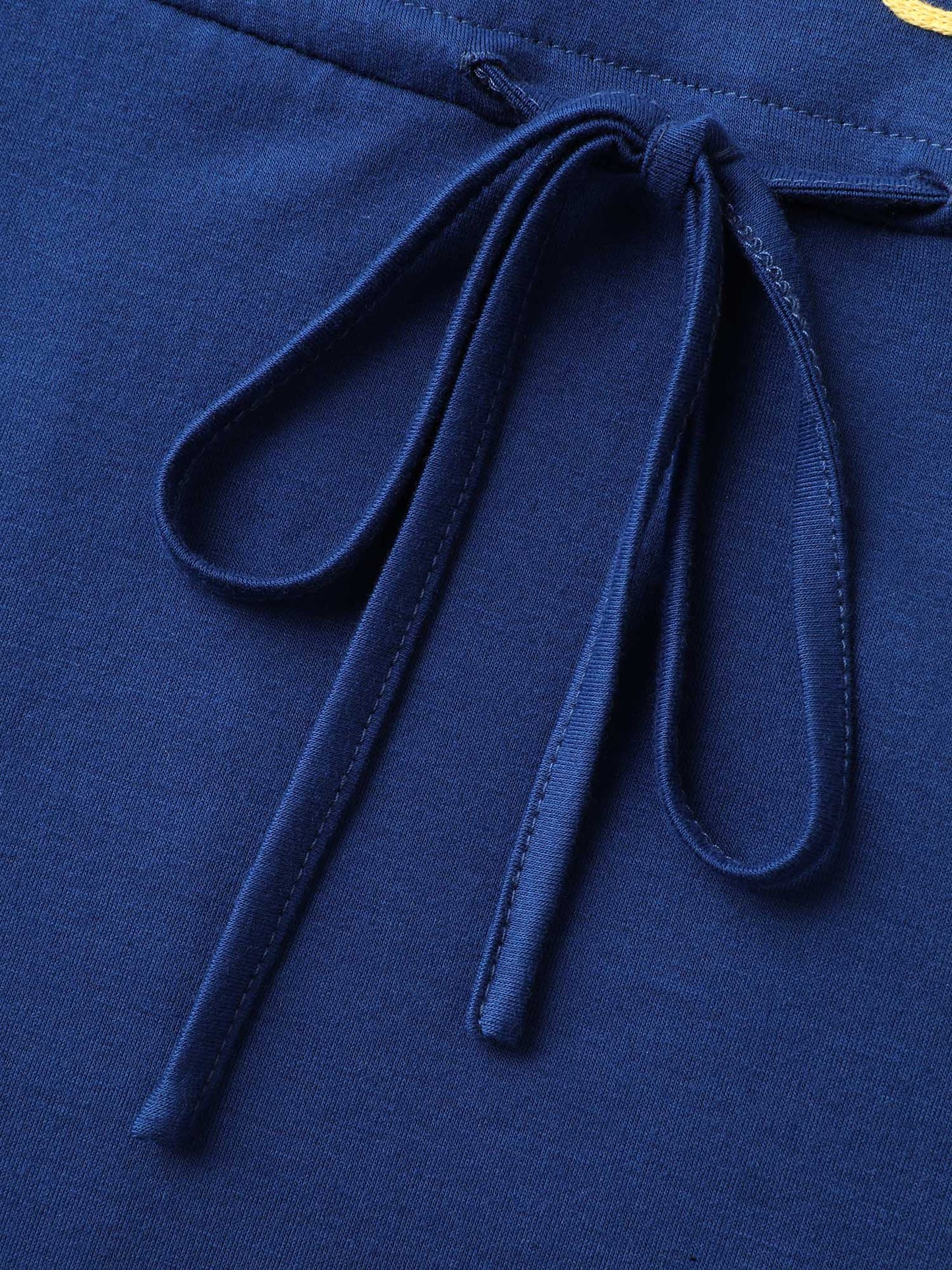 Supersoft Cord Embroidered Drawstring Midi Dress
