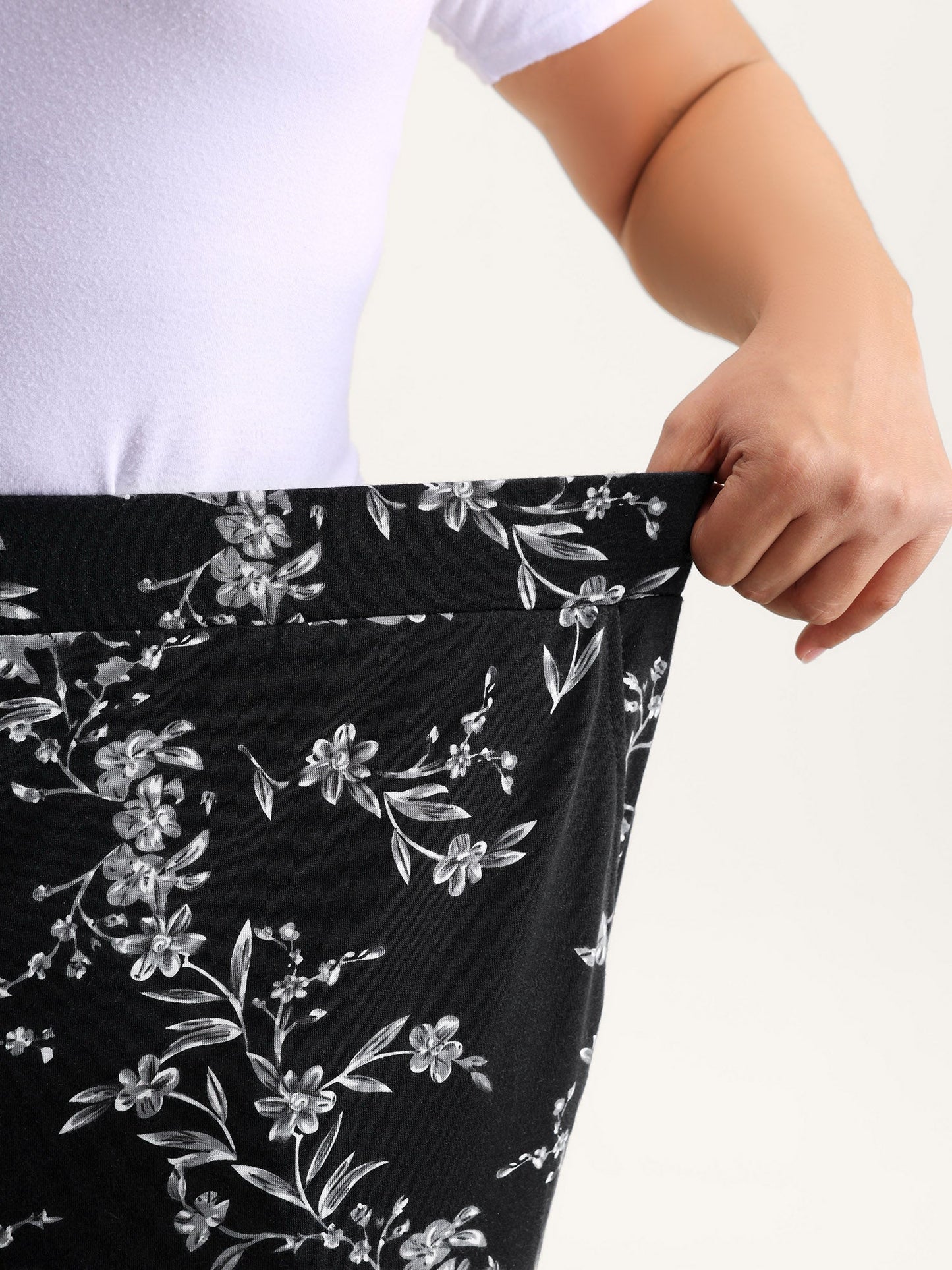 Romantic Floral Print Lace Lounge Bottoms