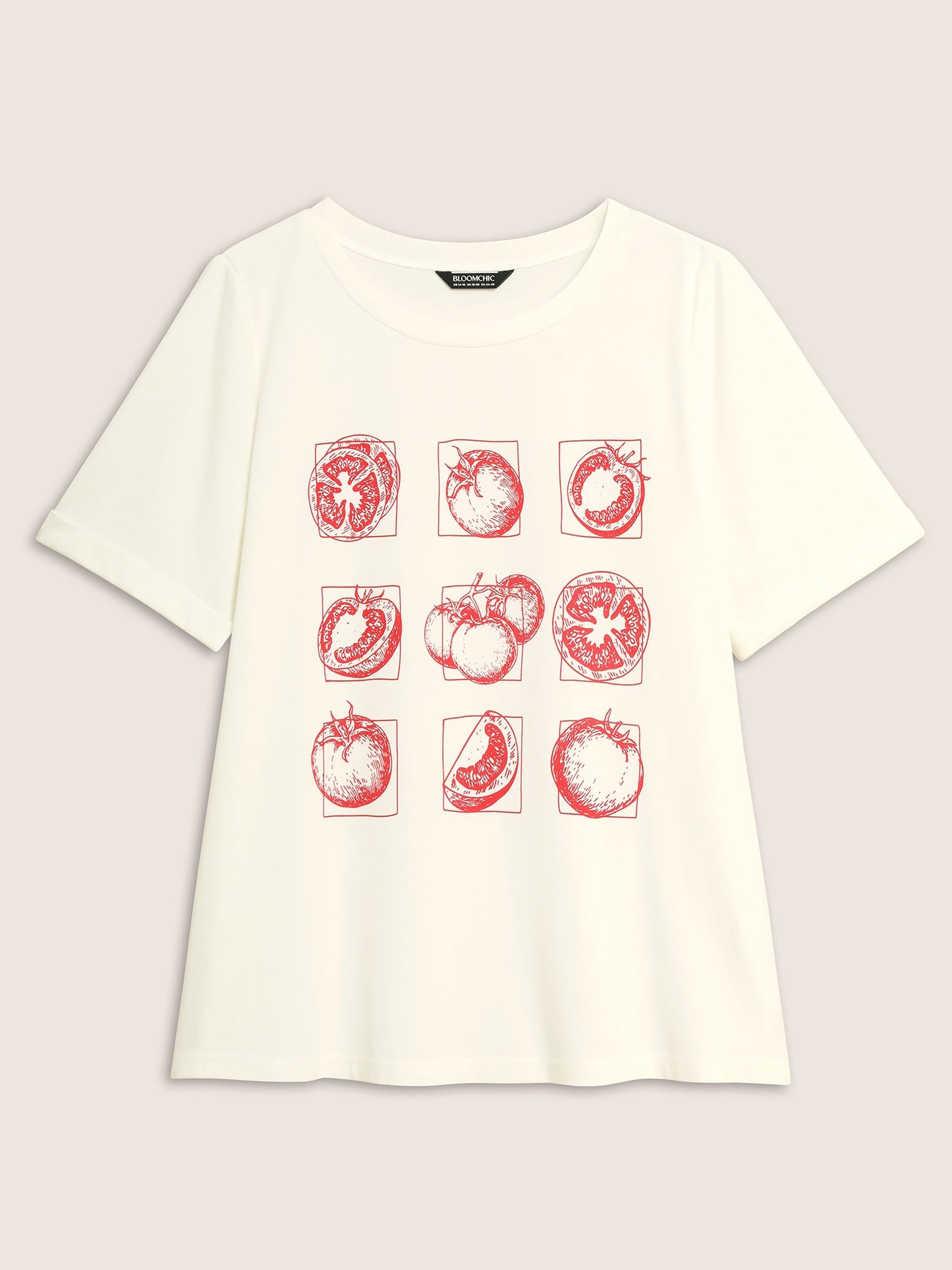 Art & Design Tomato Print Round Neck T-shirt