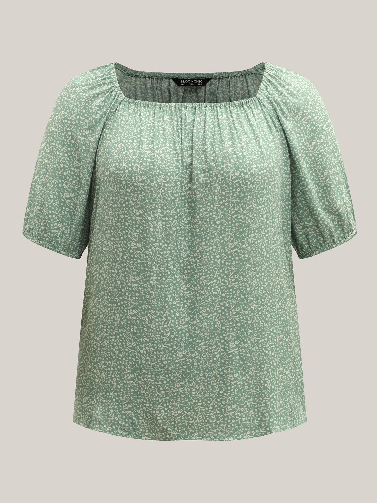 Floral Print Square Neck Relaxed Blouse