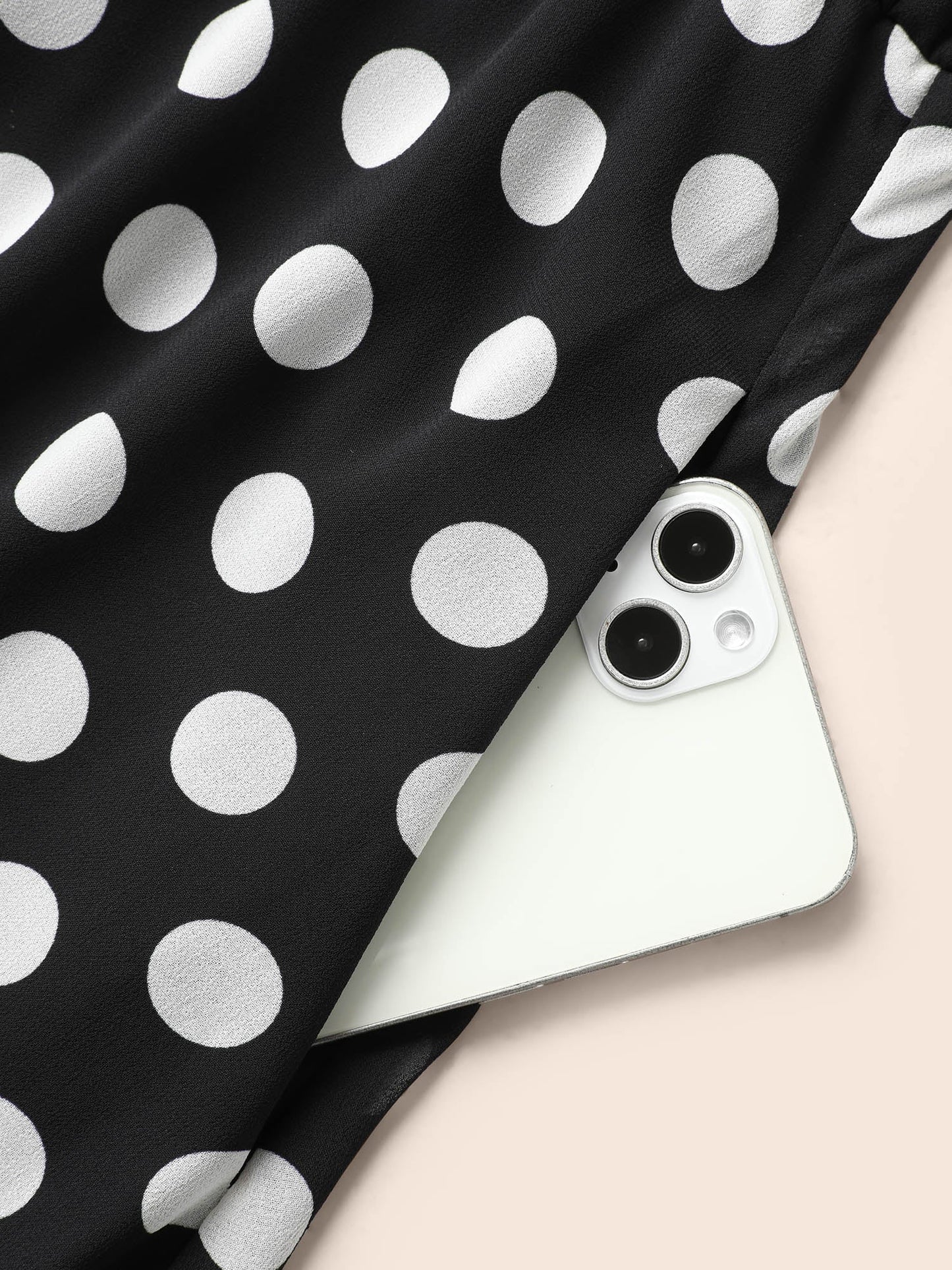 Halter Polka Dot Ruffle Hem Belted Dress