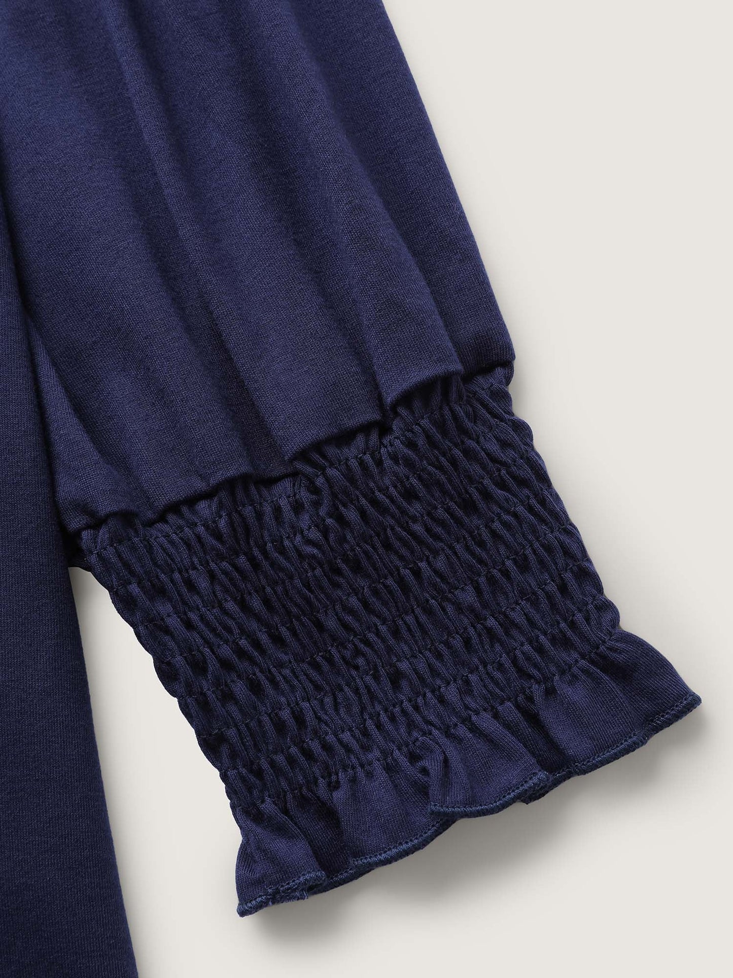 Lace Sheer Neckline Balloon Sleeve Knit Top