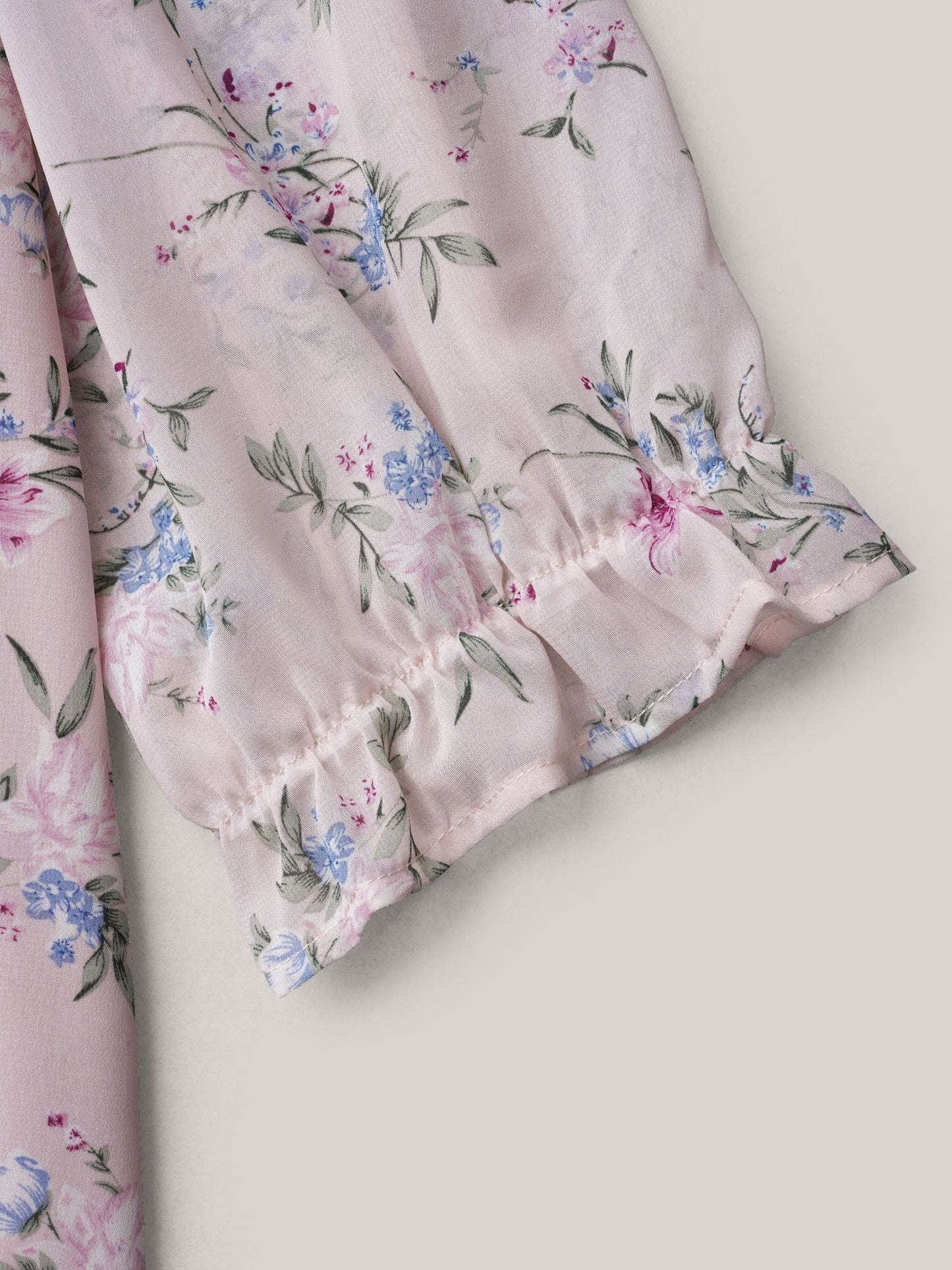 Chiffon Printed Ruffled Shirt