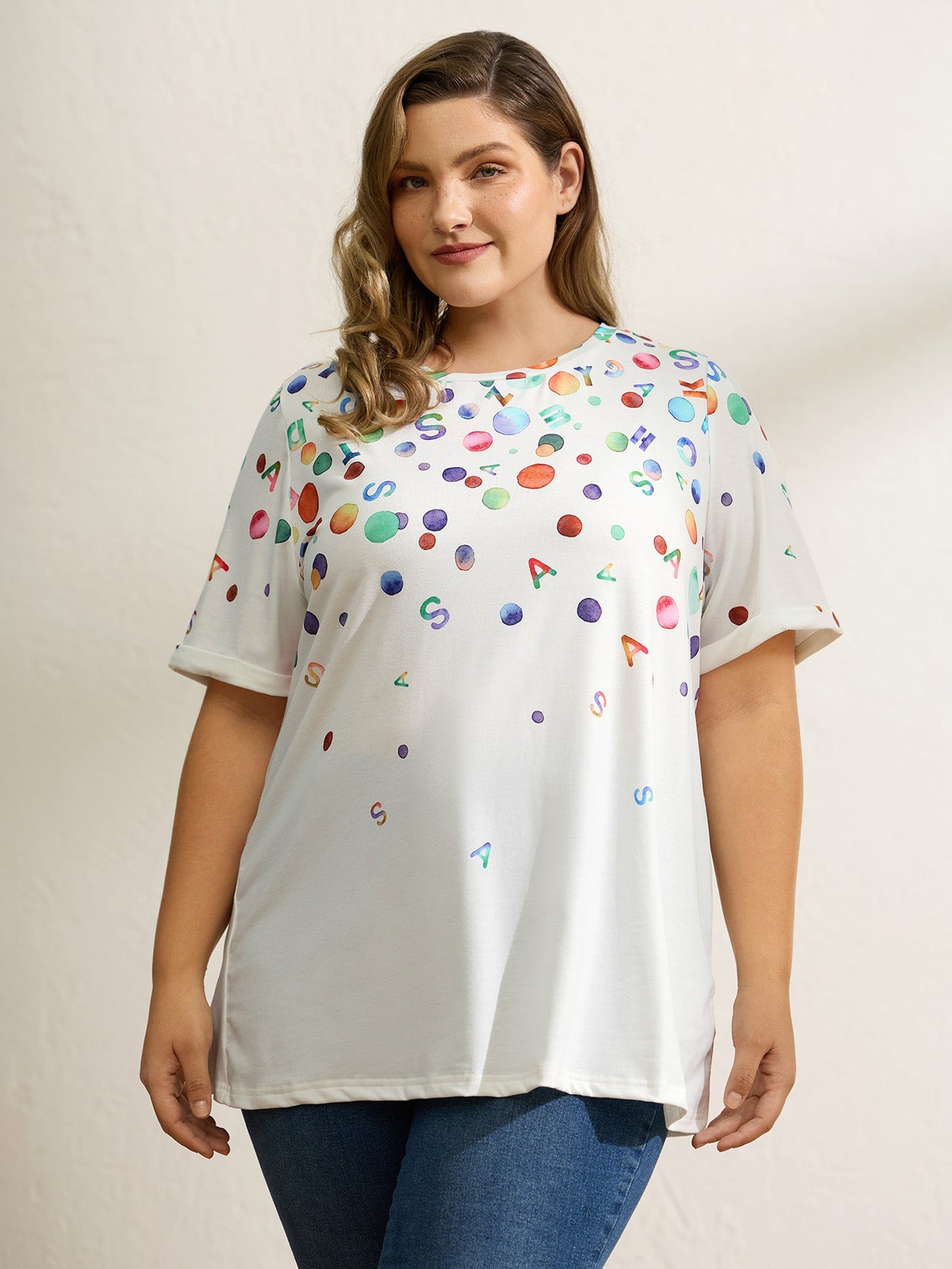 Alphabets Party Round Neck T-Shirt