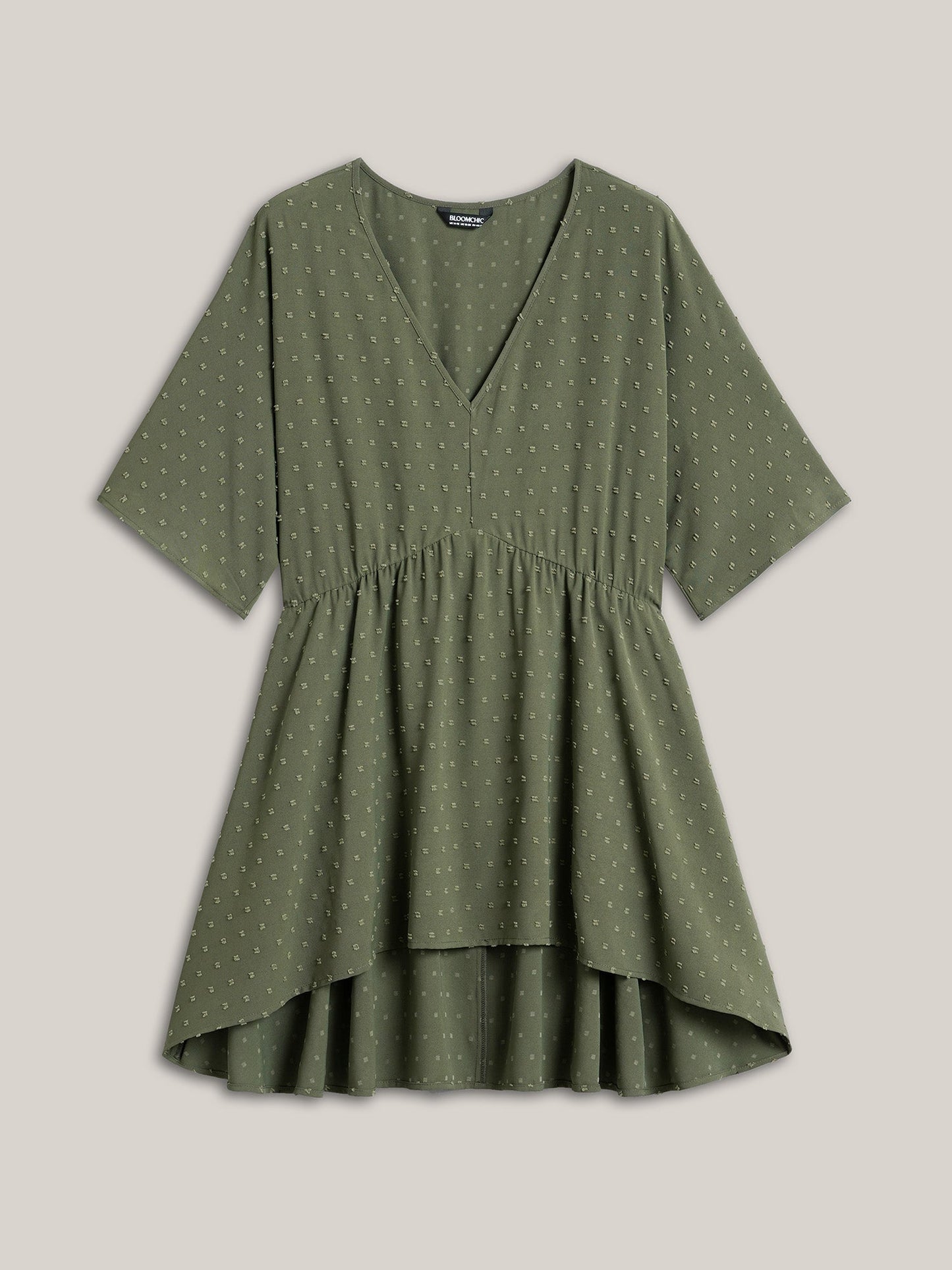 Textured Hi-Low Hem Pockets Shirt