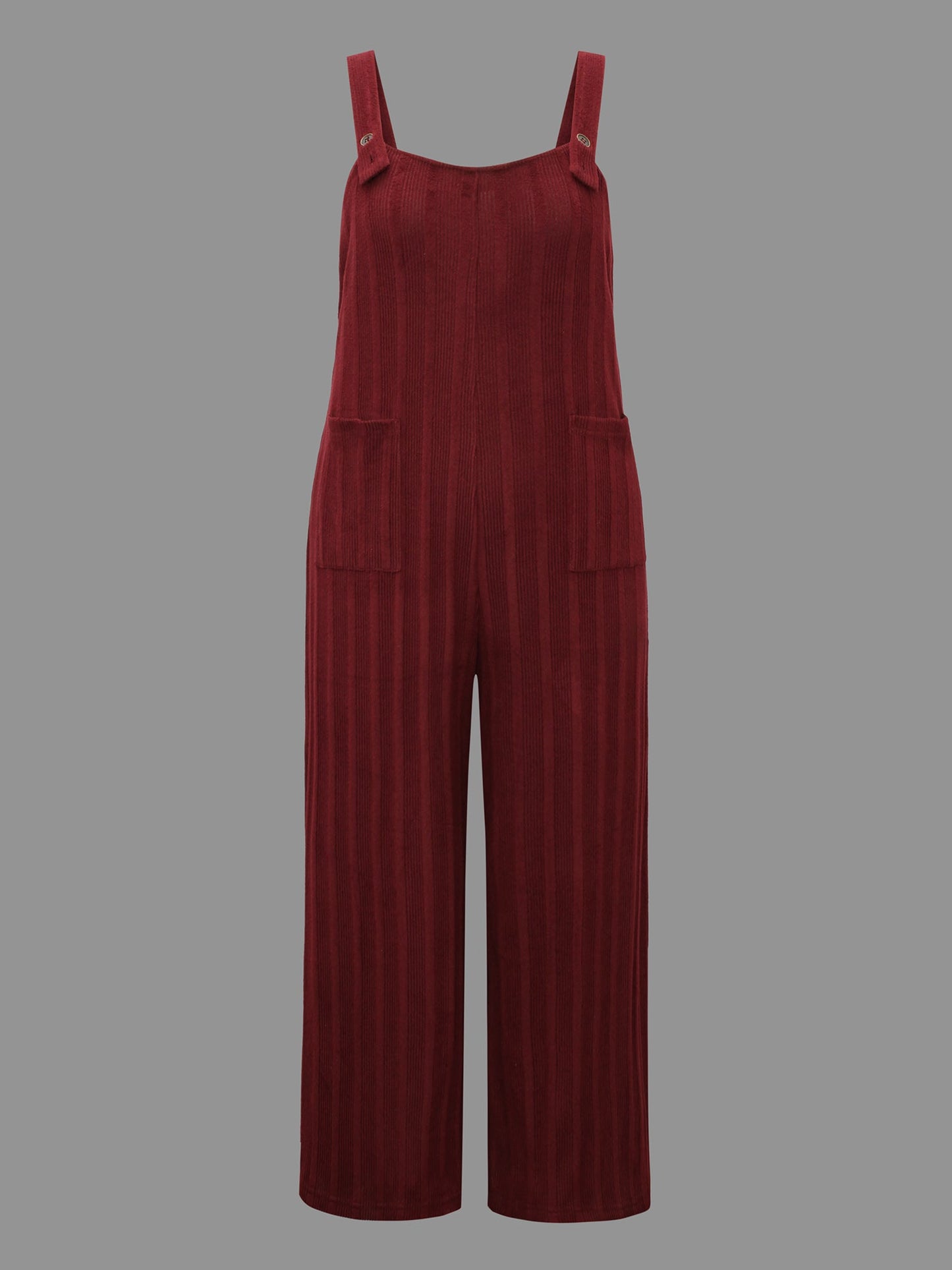 Textured Pockets Straight Leg Overall