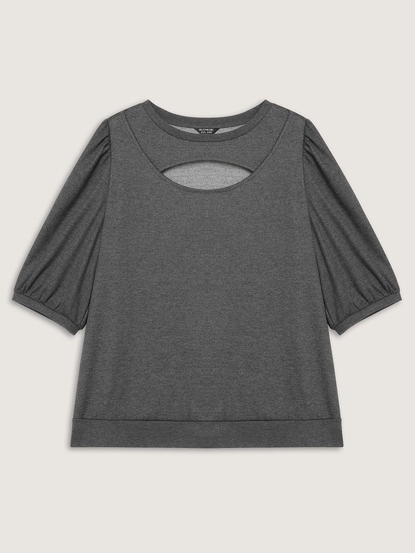 Heather Neckline Cut-Out Sweatshirt