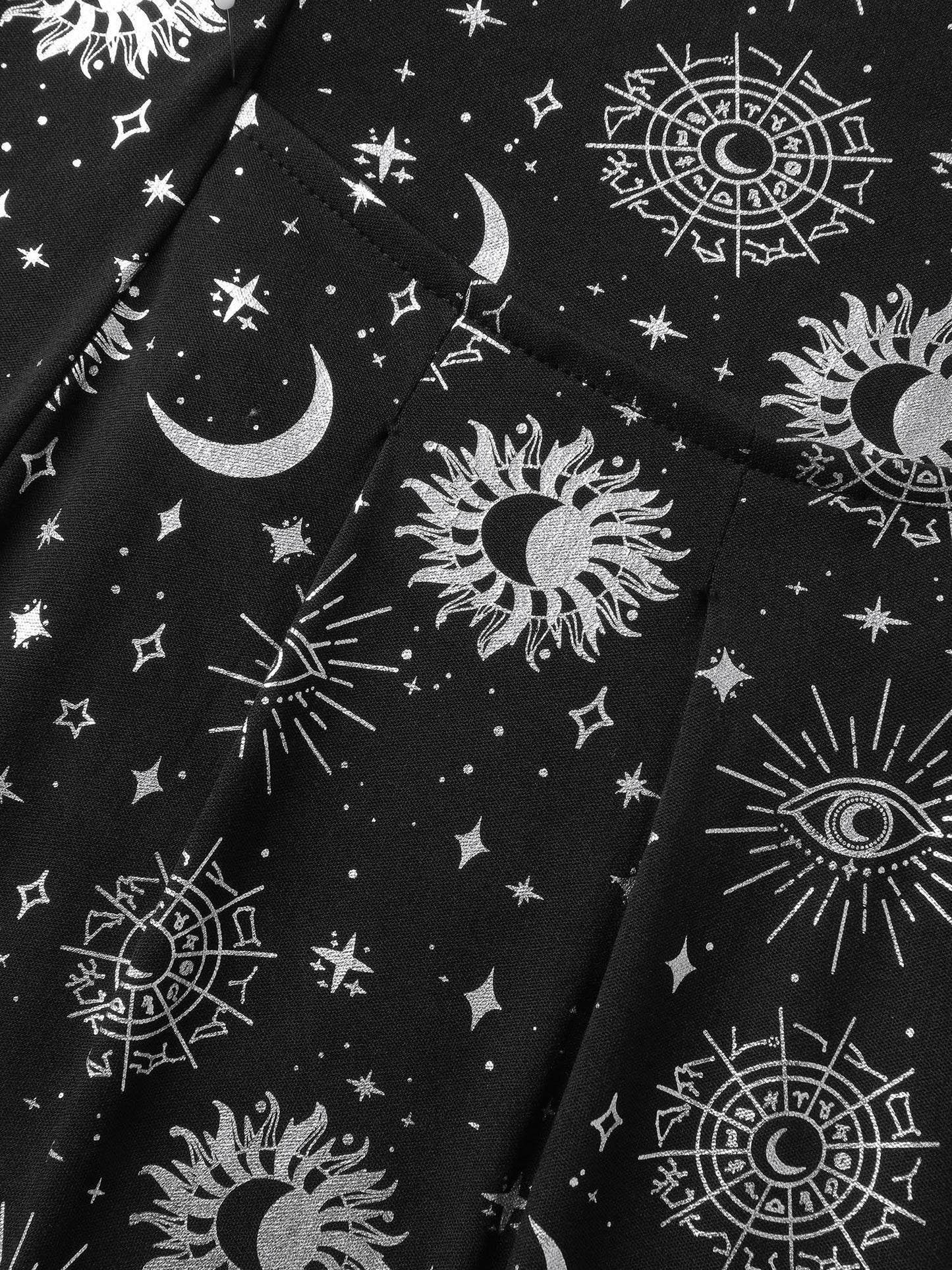 Star Moon Stretchy Square Neck Mini Dress