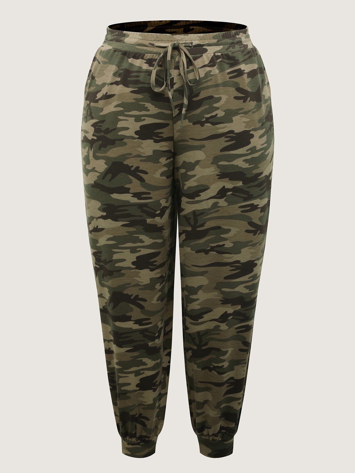 Camouflage Print Drawstring Stretchy Pants