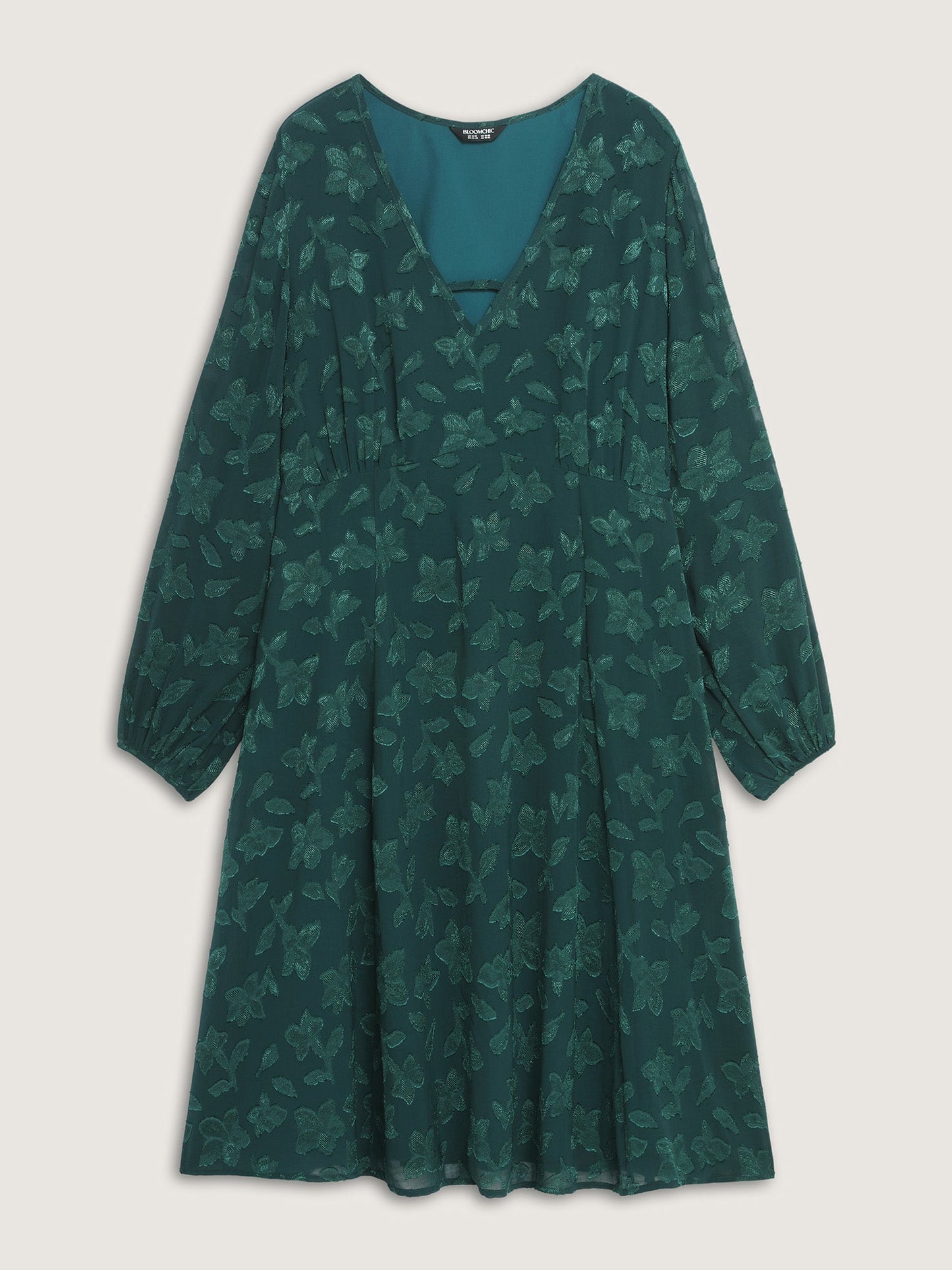 Textured Pockets Lined Midi Dress