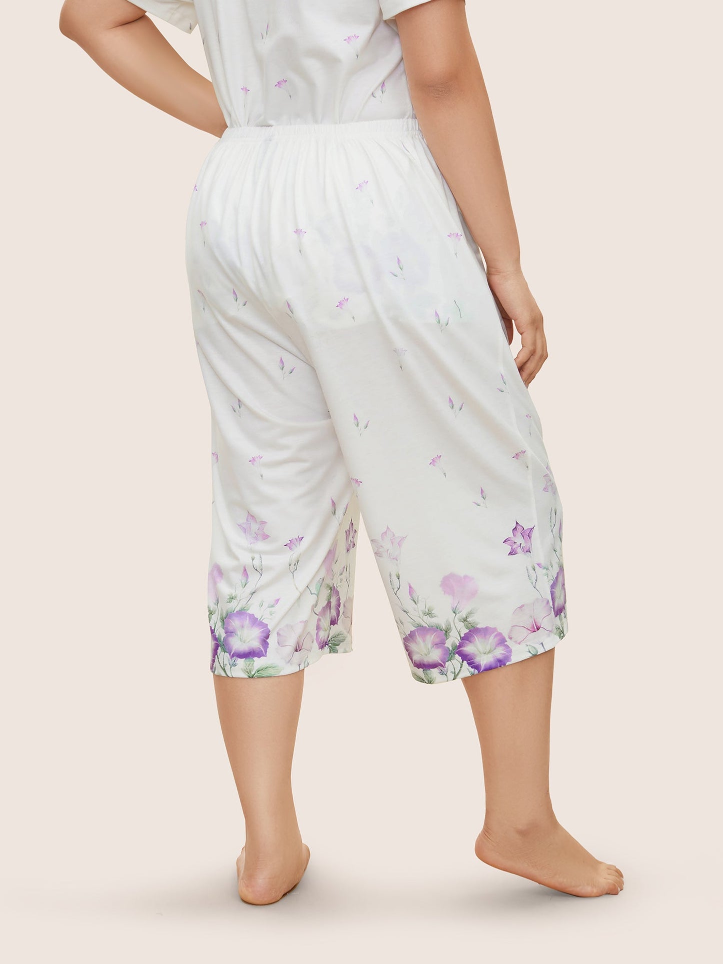 Floral Pleated Button Detail Loungewear Set