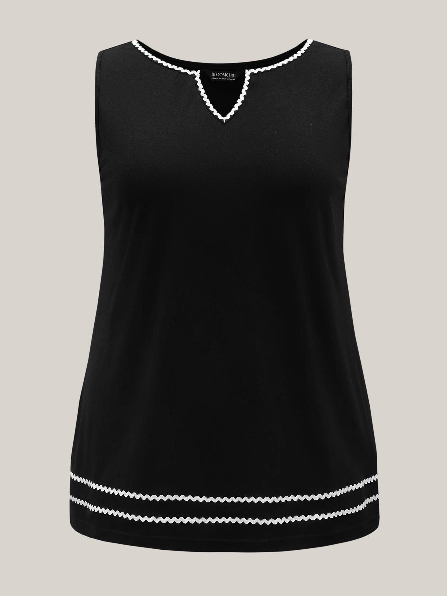 Stretchy Webbed Split Neck Tank Top