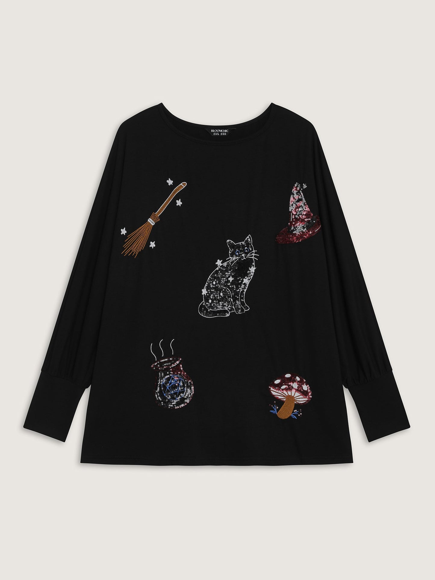 Supersoft Cat Sequin Embroidered T-Shirt