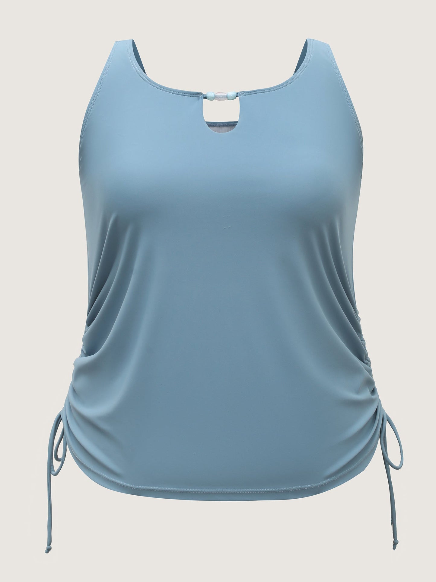 Adjustable Drawstring Keyhole Swim Top