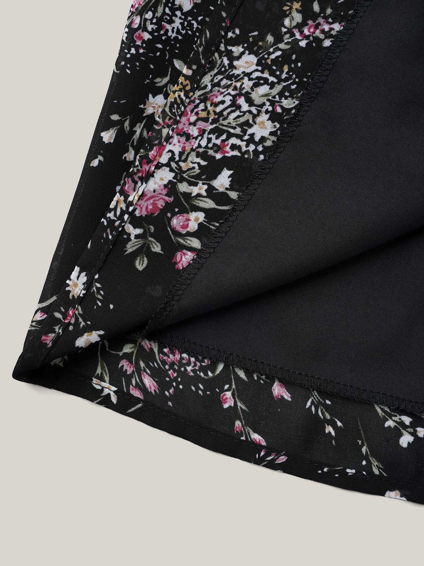 Floral Print Stretchy-Waist Lined Shirt