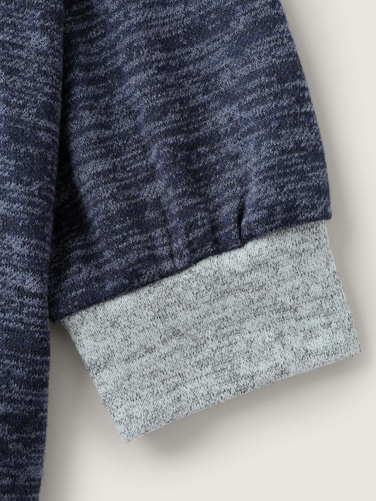Color Contrast V-Neck Button Sweatshirt