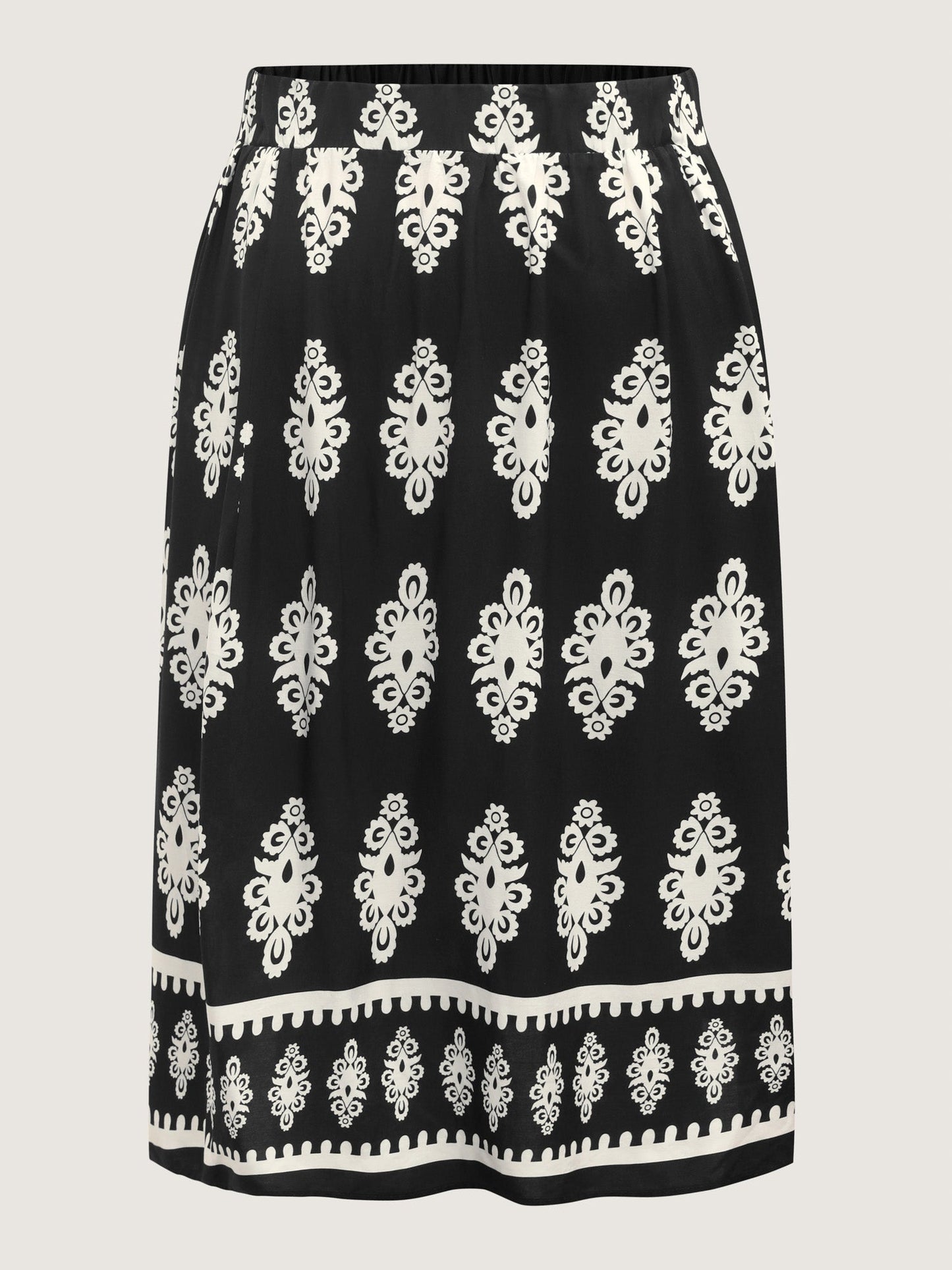 Boho Print A-Line Midi Skirt