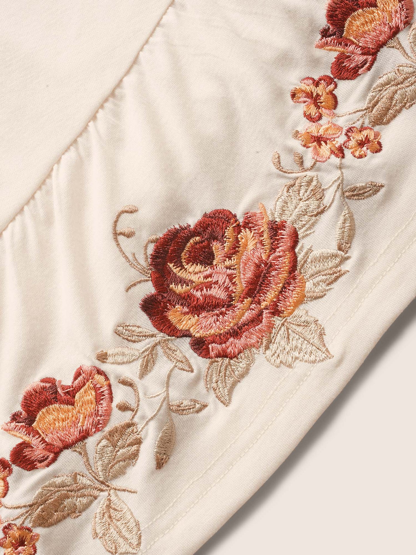 Off Shoulder Floral Embroidered Ruffle Sleeve T-shirt