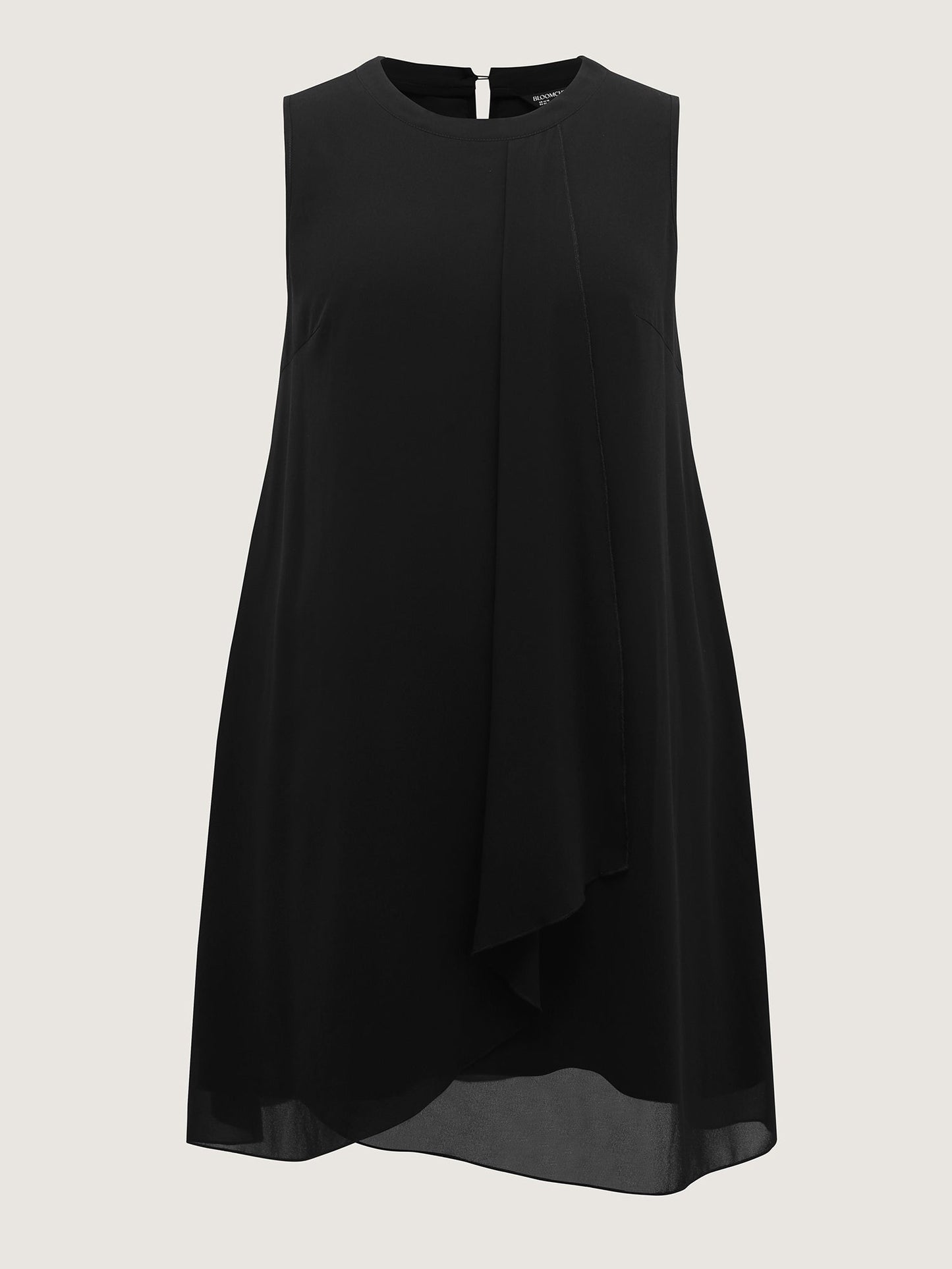 Chiffon Sheer Pleated Knee-Length Dress