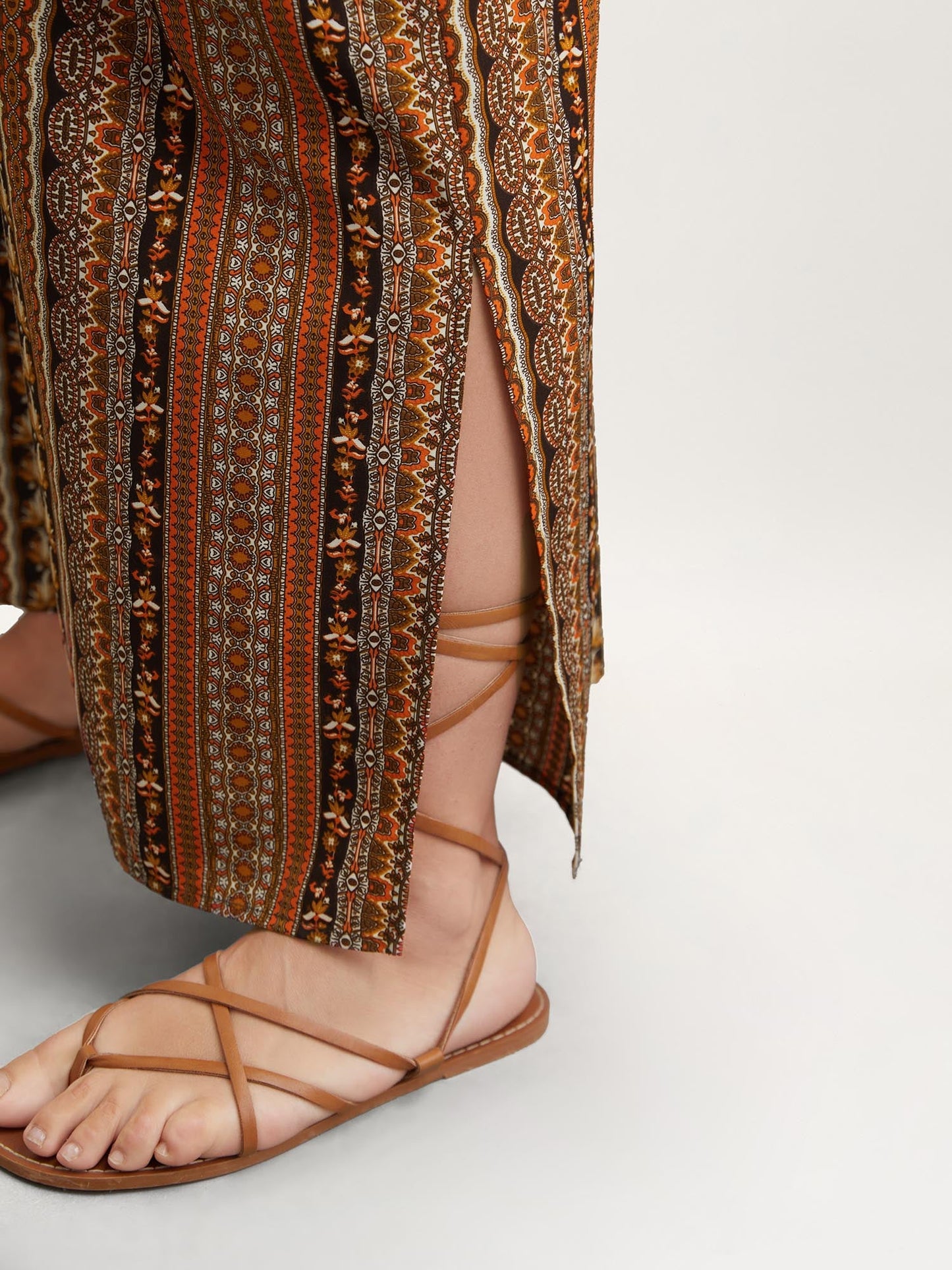 Boho Stripes Belted Straight Leg Jumpsuit