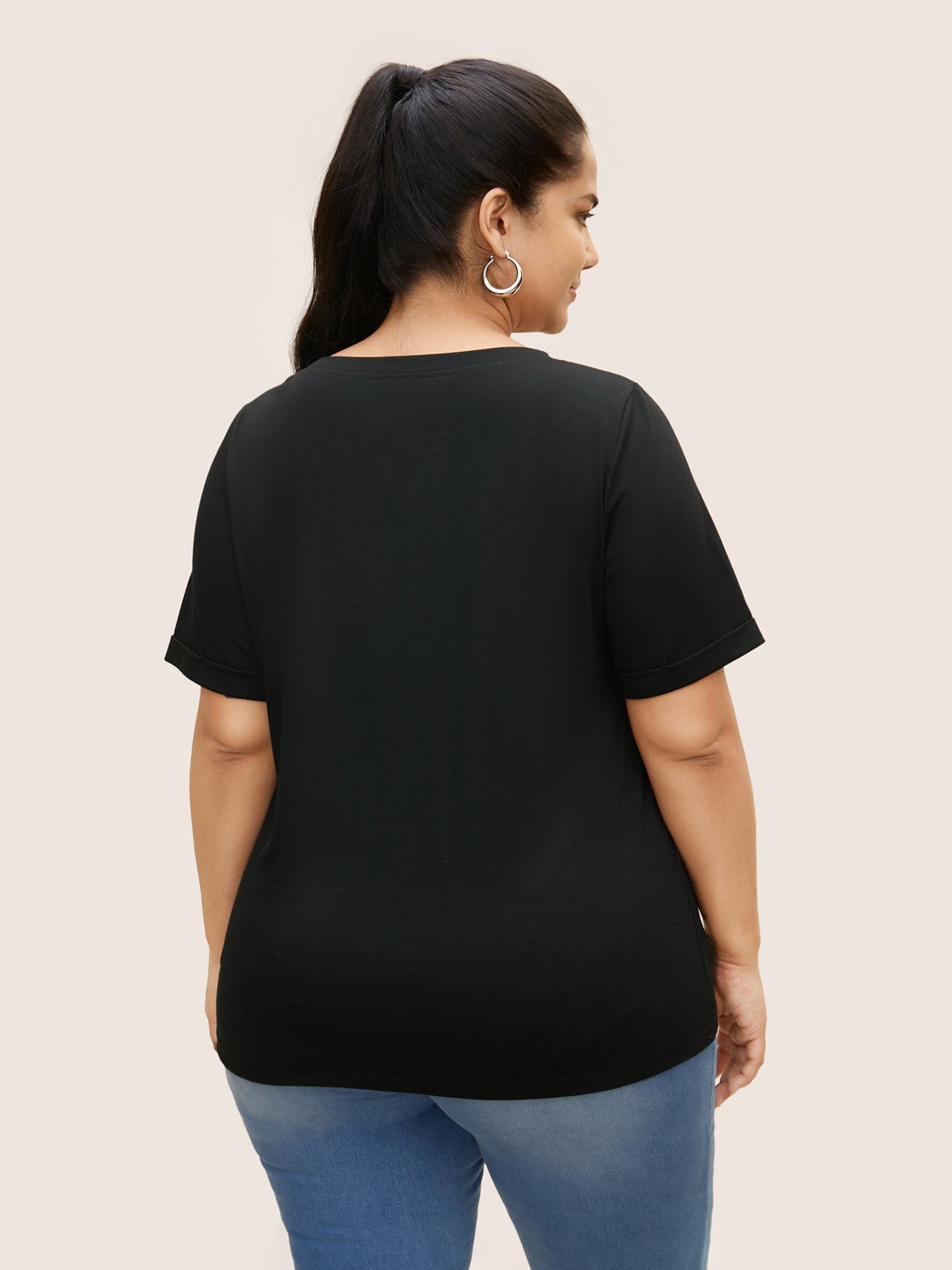 Stereo Cherry Design Crew Neck T-shirt