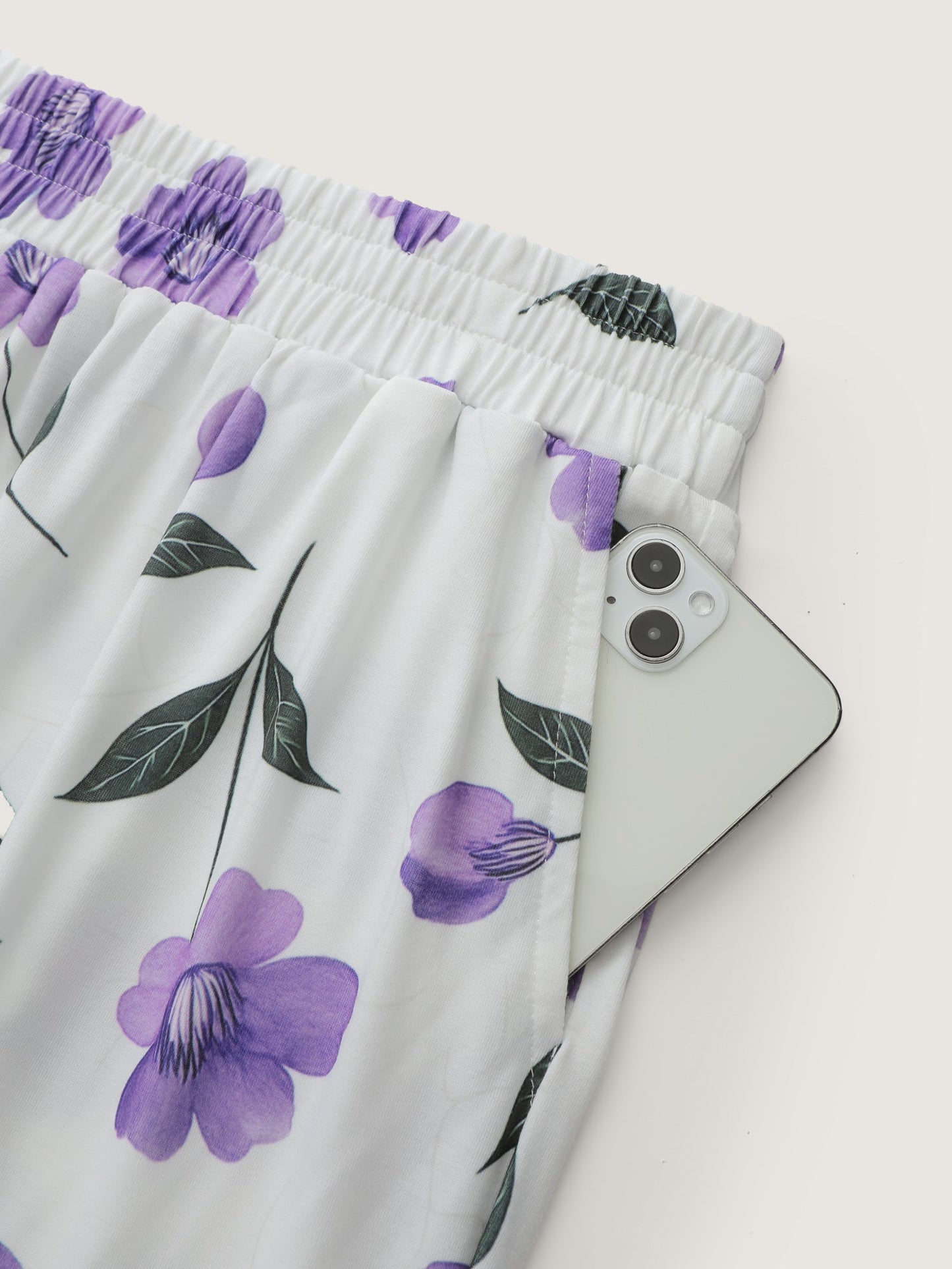 Color Contrast Pockets Loungewear Set