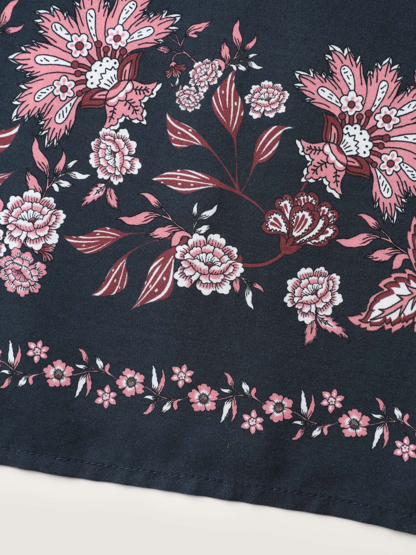 Floral Position Print Belted Maxi Dress