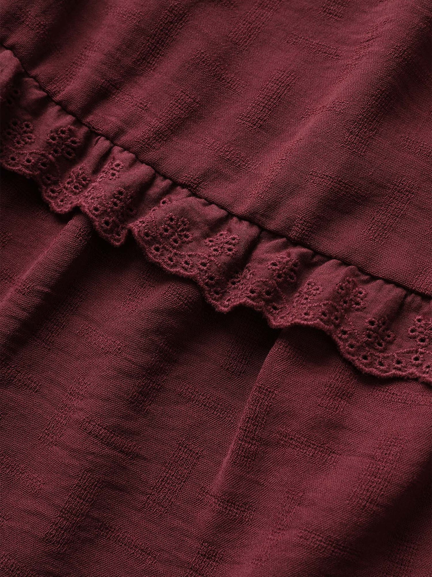 Solid Broderie Anglaise Lace Patchwork Ties Cami Top