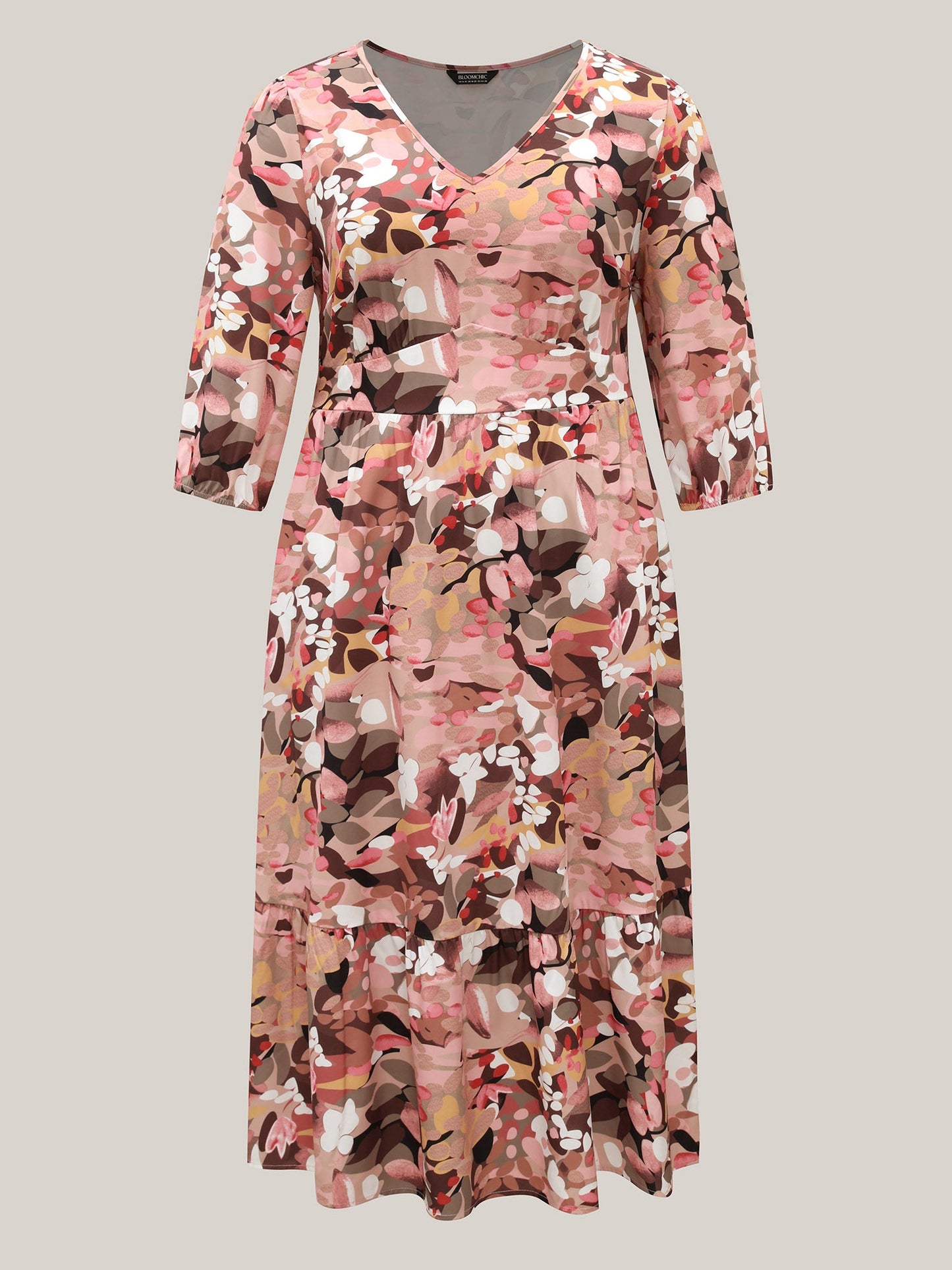 Brush Flower Lace Corset Stretchy Midi Dress