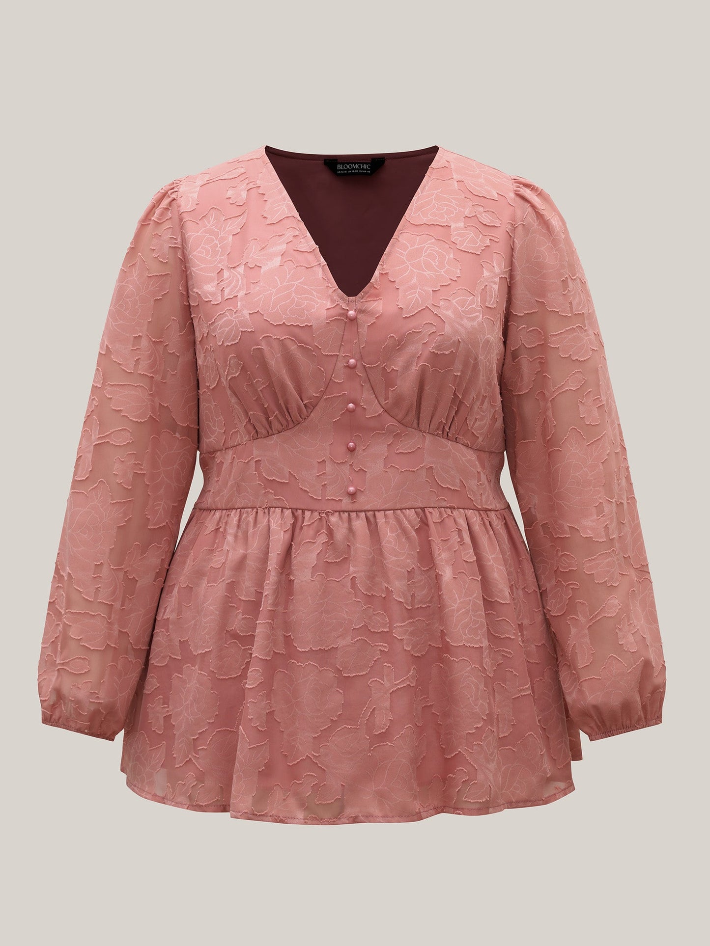 Textured Waist-Cinched Lined Button Shirt