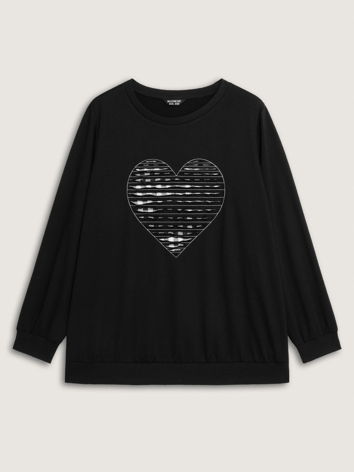 Supersoft Heart Cut-Out Embroidery Sweatshirt